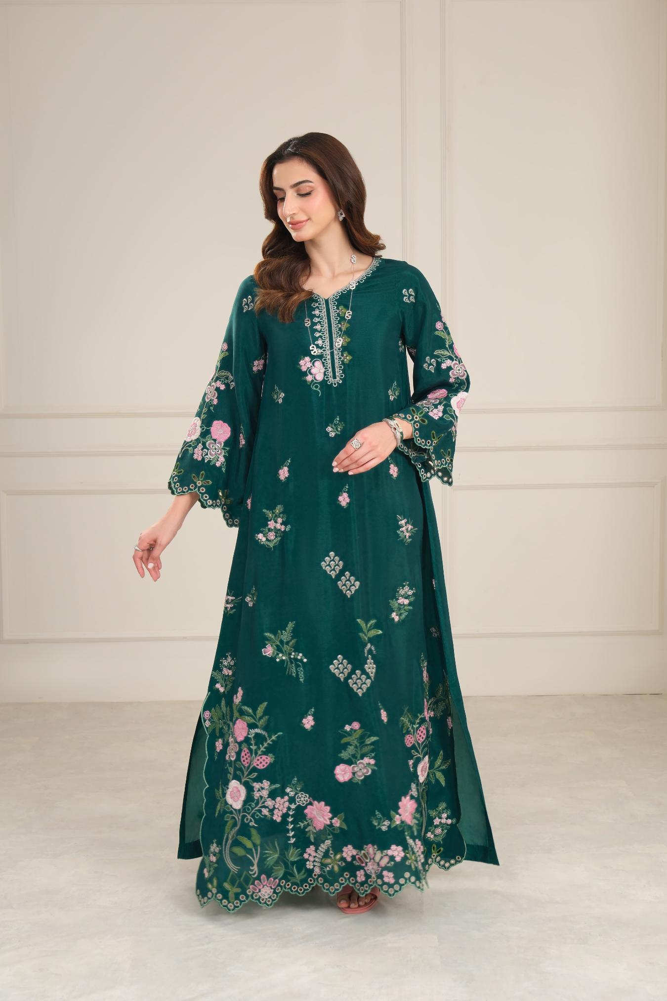 D6 - bottle-green Kaftan