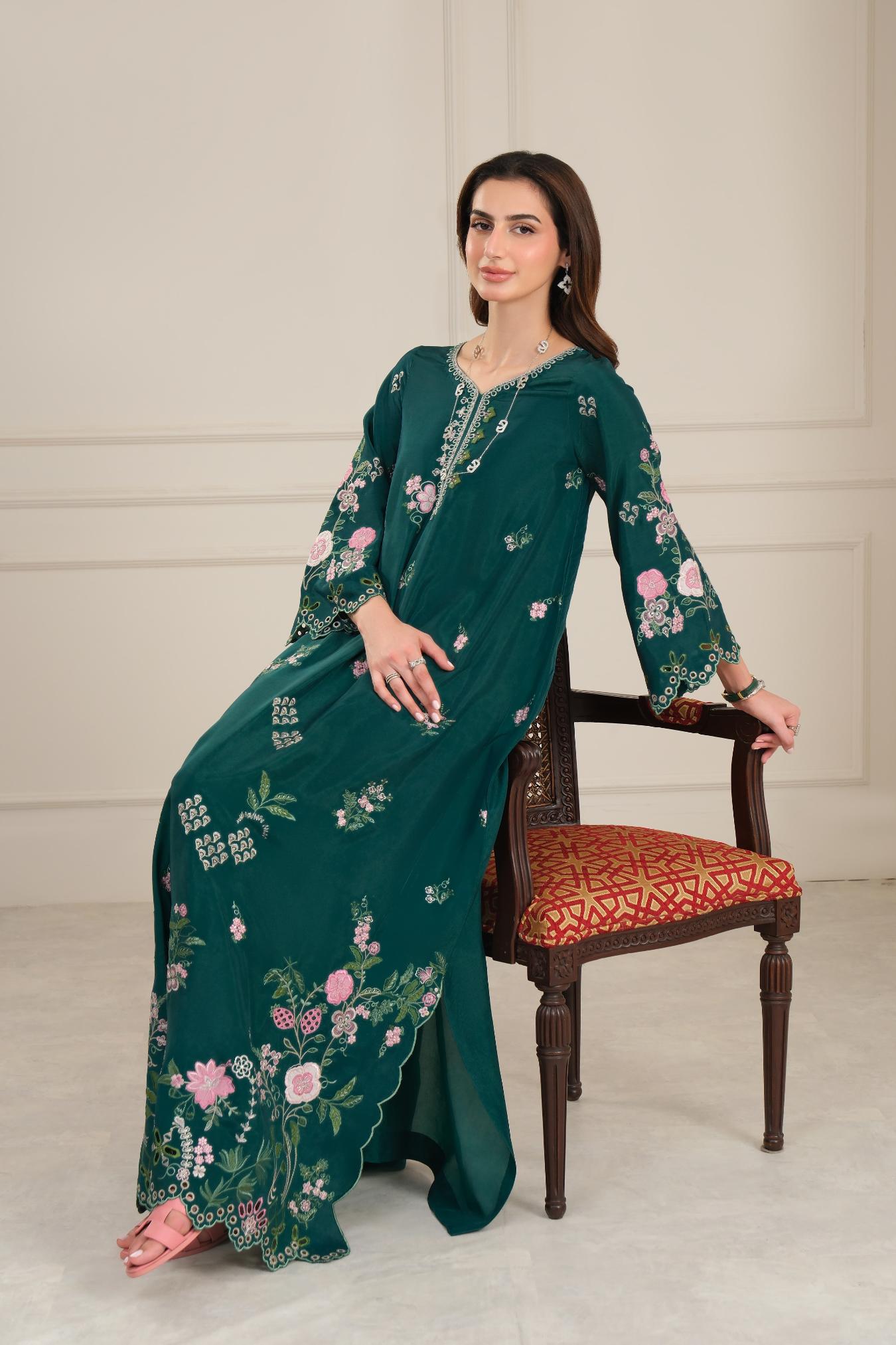 D6 - bottle-green Kaftan