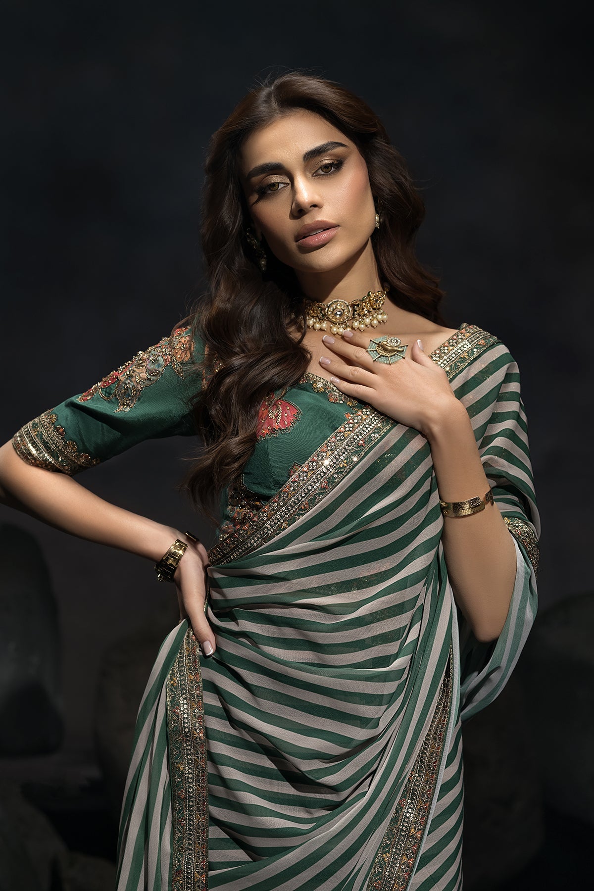 3-PC Unstitched Premium Saree Collection CSS6-04