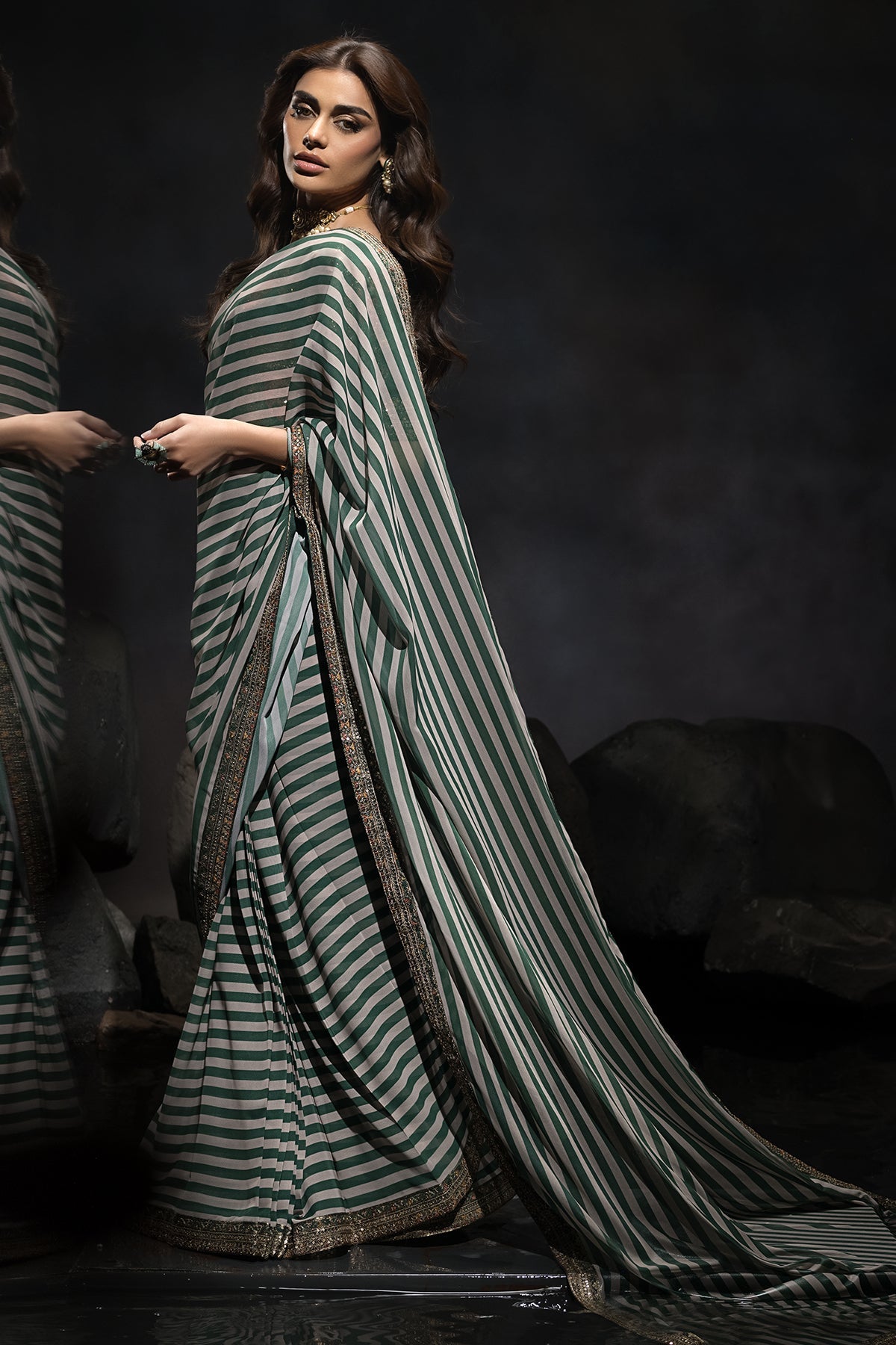 3-PC Stitched Premium Saree Collection  CSS6-04P