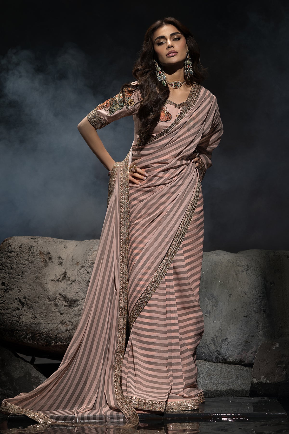 3-PC  Unstitched Premium Saree Collection CSS6-02