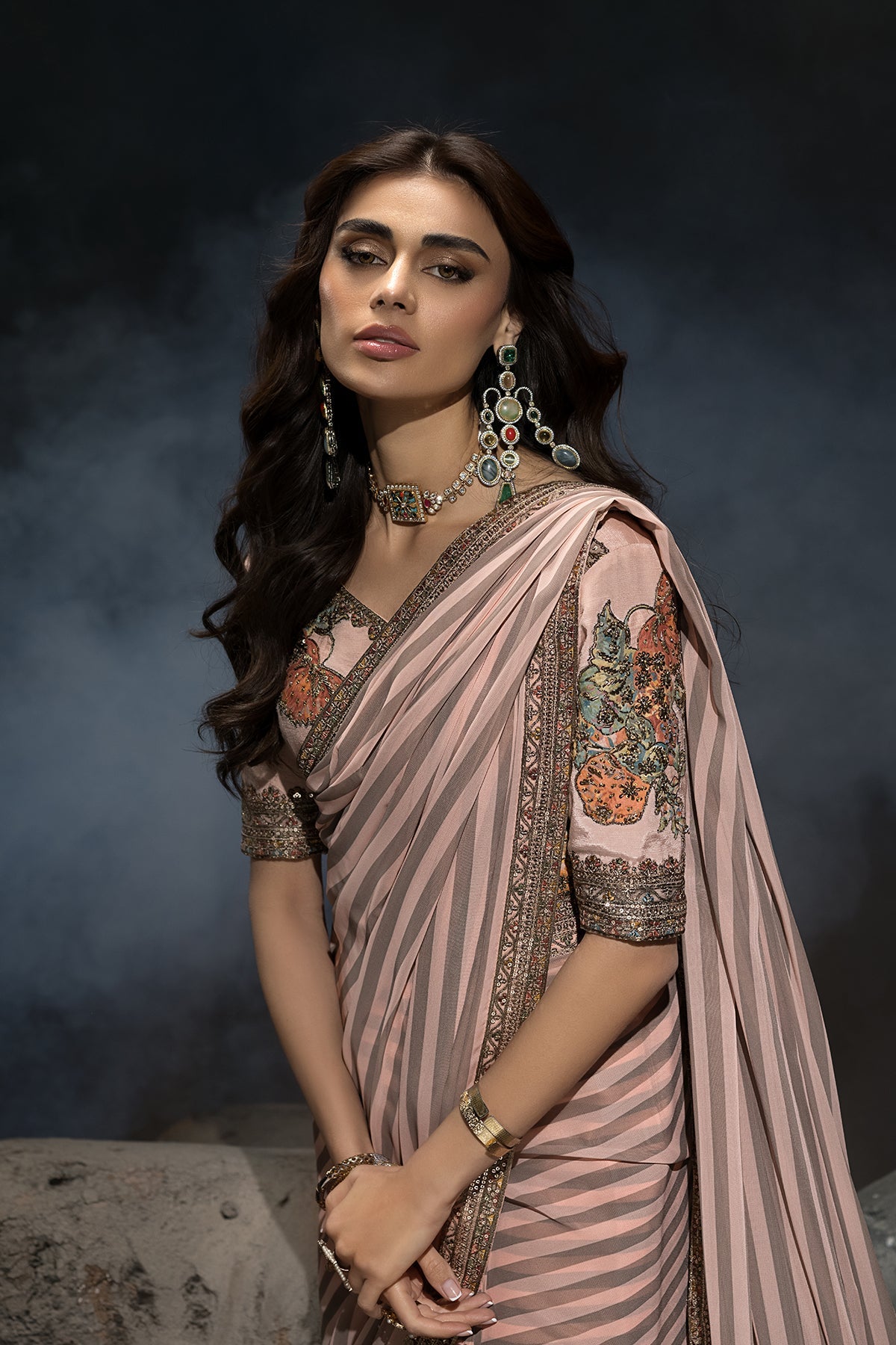 3-PC  Unstitched Premium Saree Collection CSS6-02