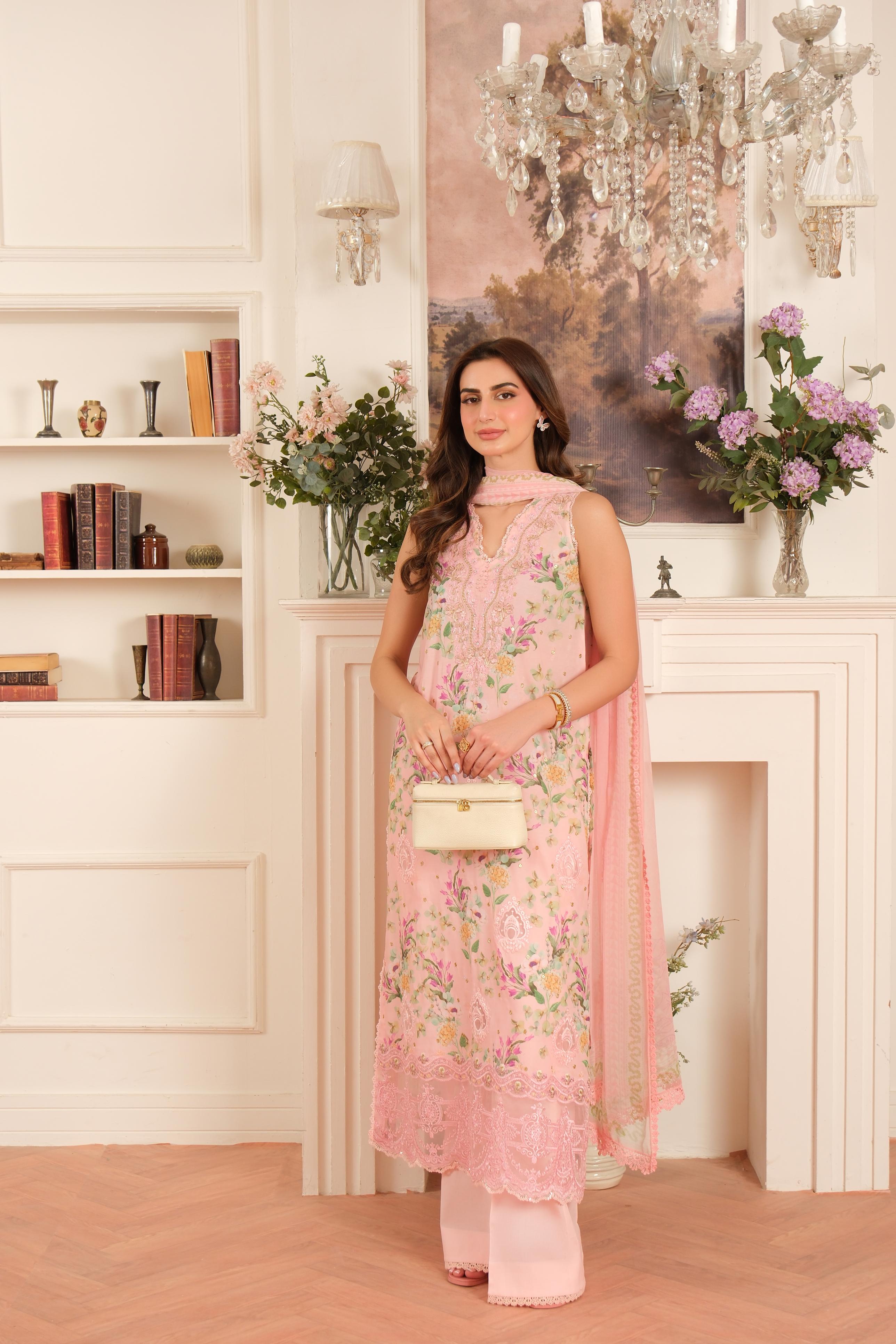 3 Piece Embroidered Viscose Suit