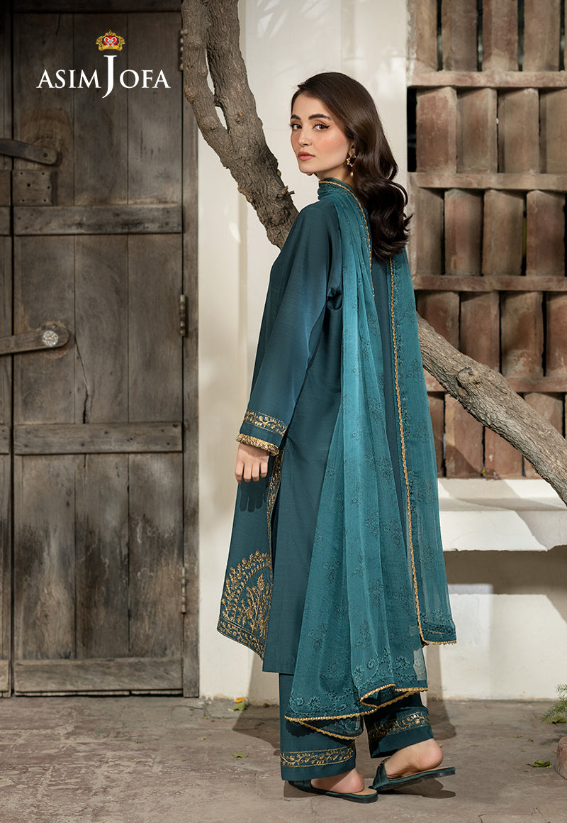 AJPB-326 Embroidered Cotton Silk Stitched 2pcs