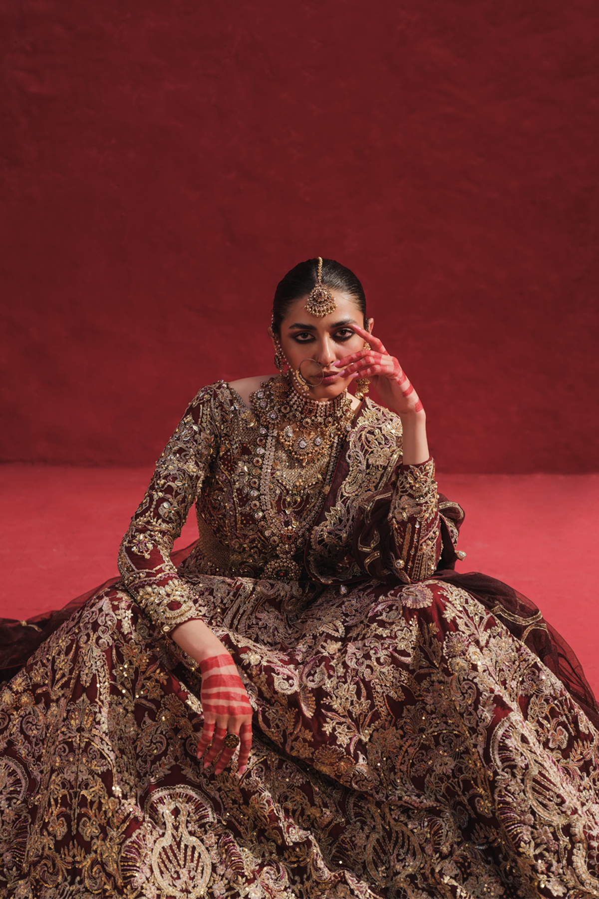 3 Piece Embroidered Raw Silk Suit