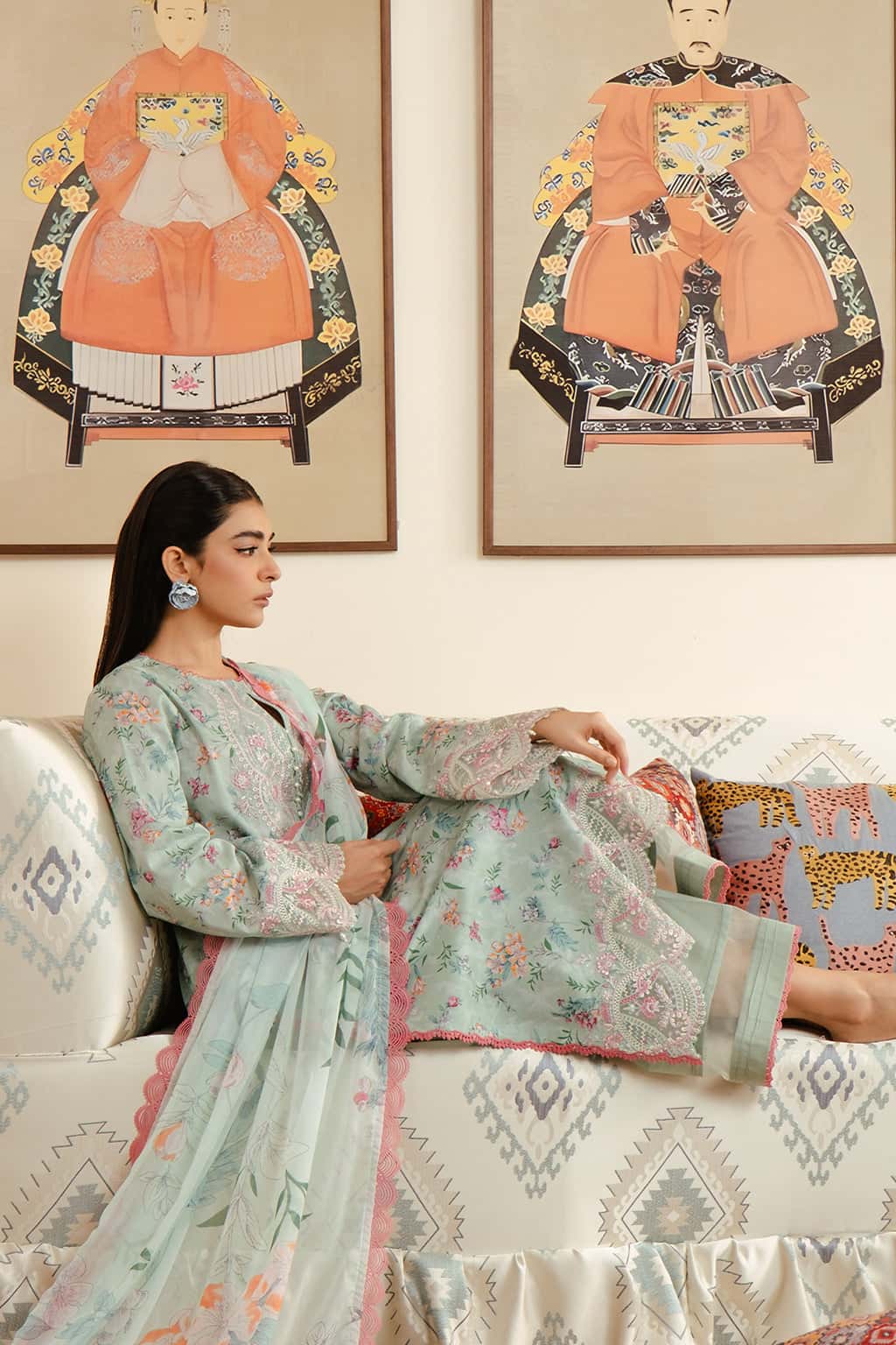 Plain Chiffon Dupatta with Trimmings