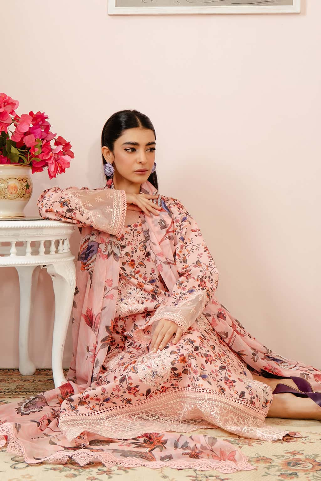 Embroidered Organza Dupatta (as Shown)
