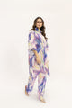 Nazik Purple/Pink Poncho Pleated Suit