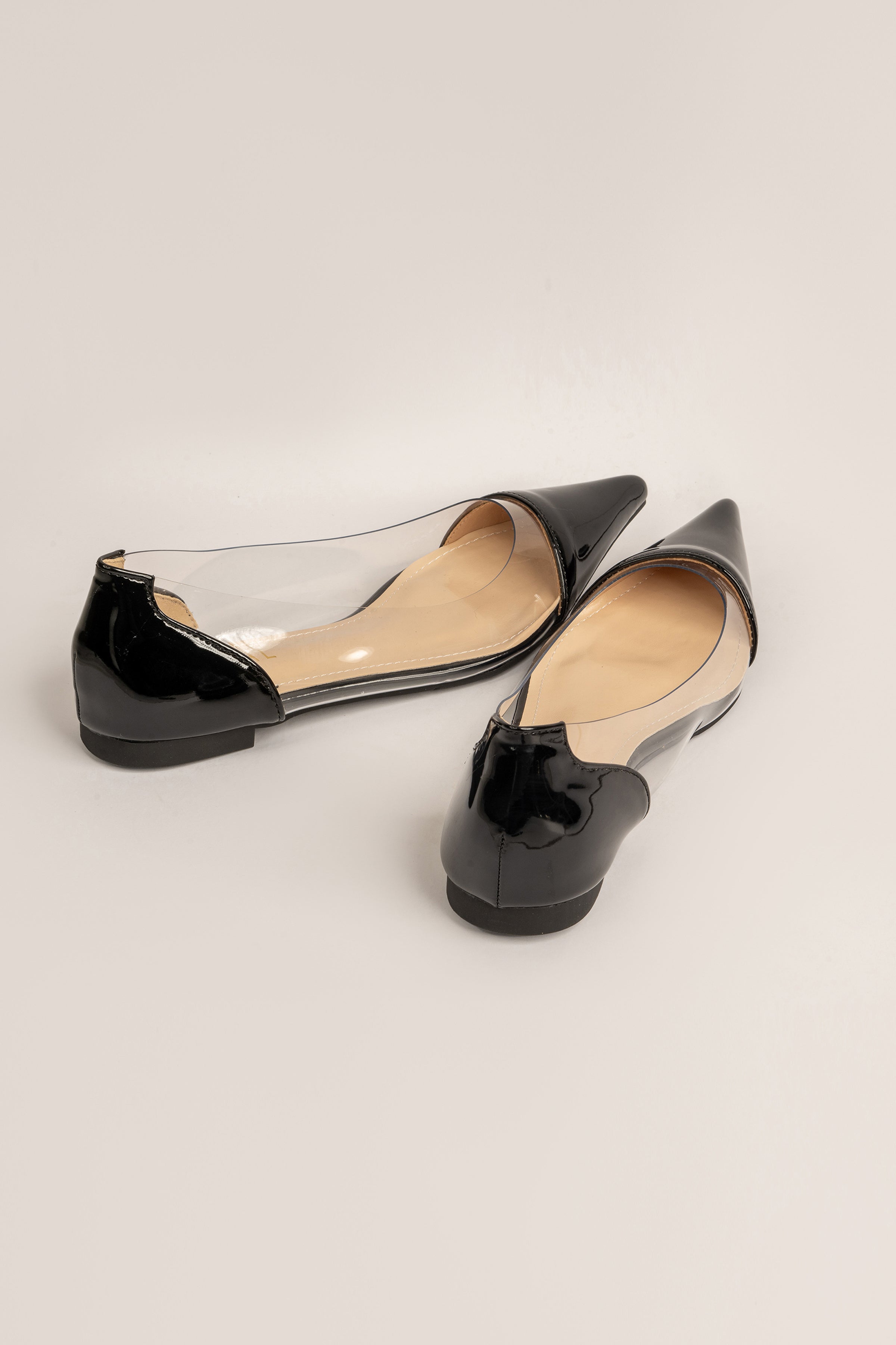 Black PVC Flats