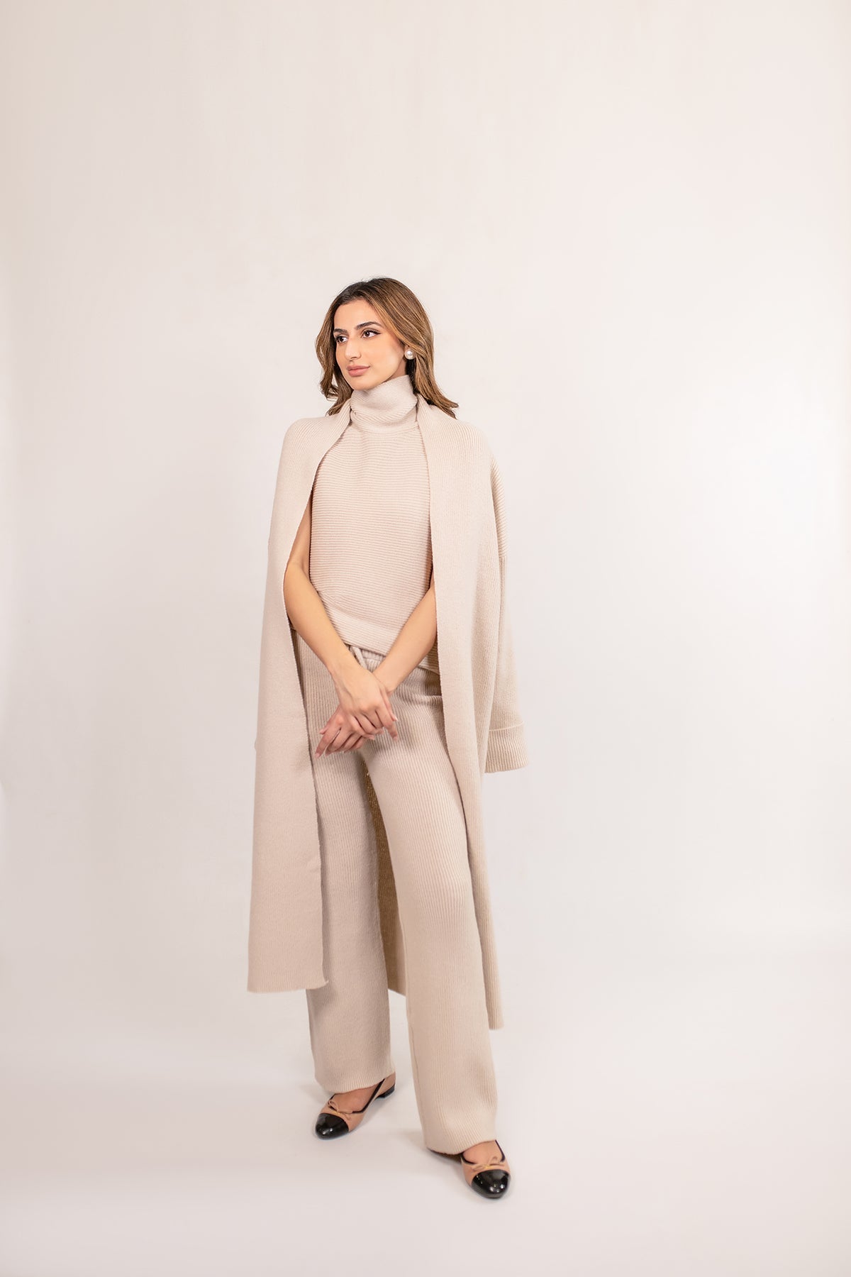 Merve Cream Three Piece Suit