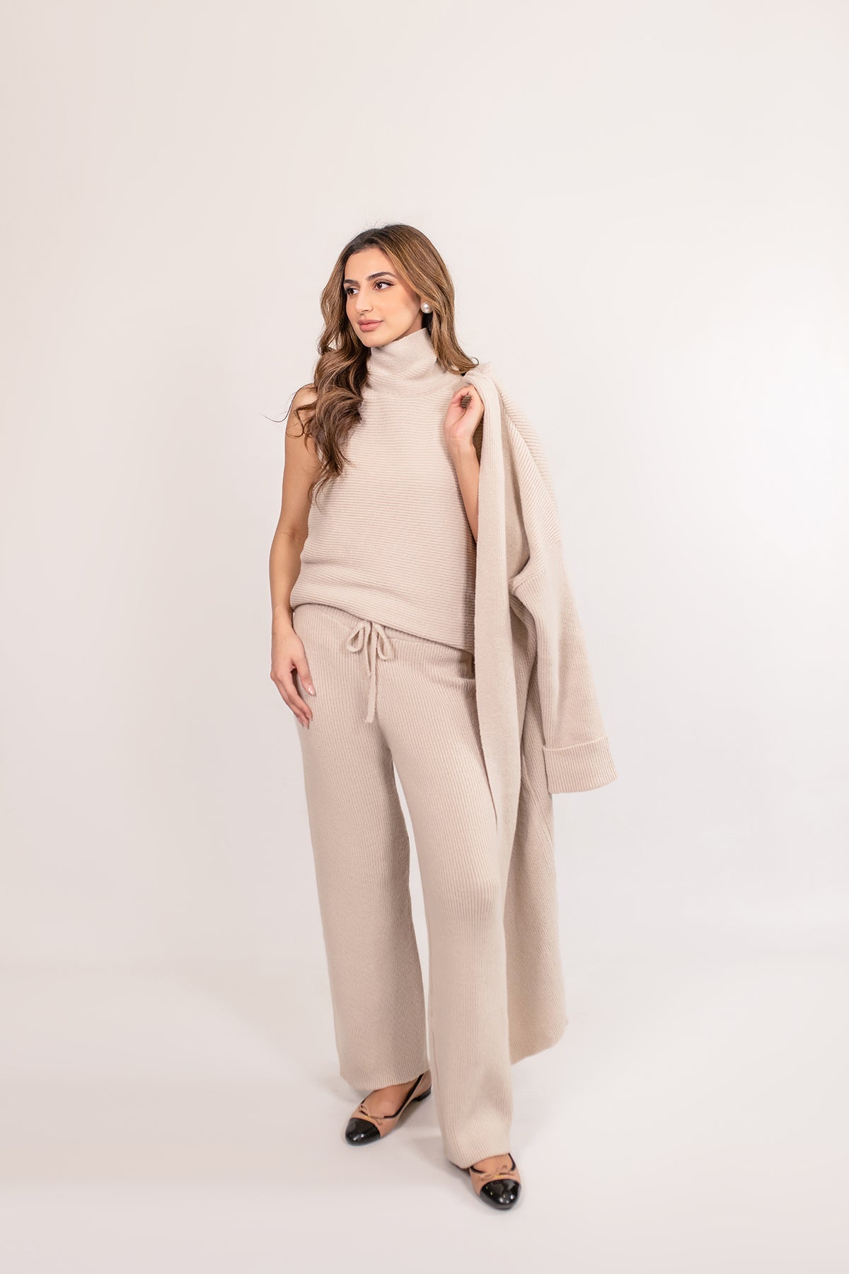 Merve Cream Three Piece Suit