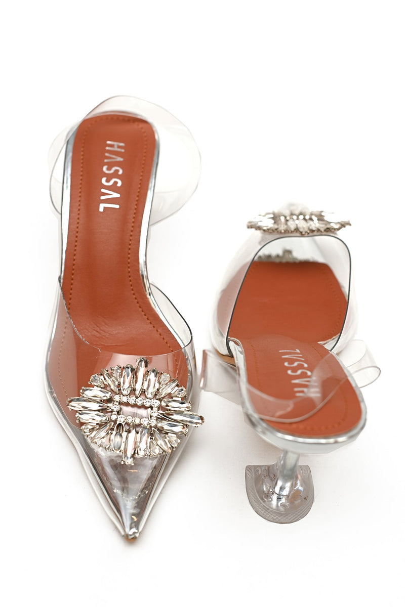 Ayshi Transparent Bow Heel