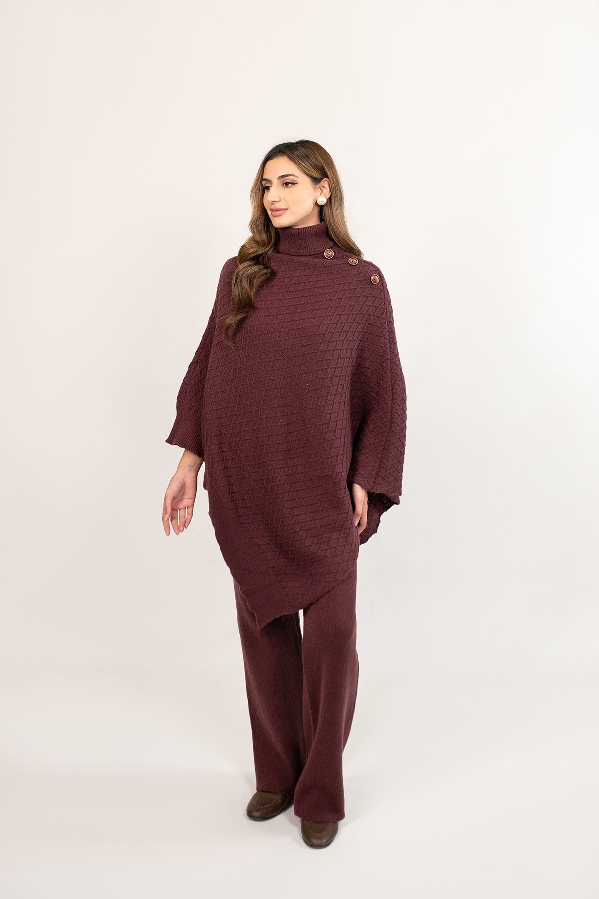 Yagmur Purple Asymetrical Textured Suit