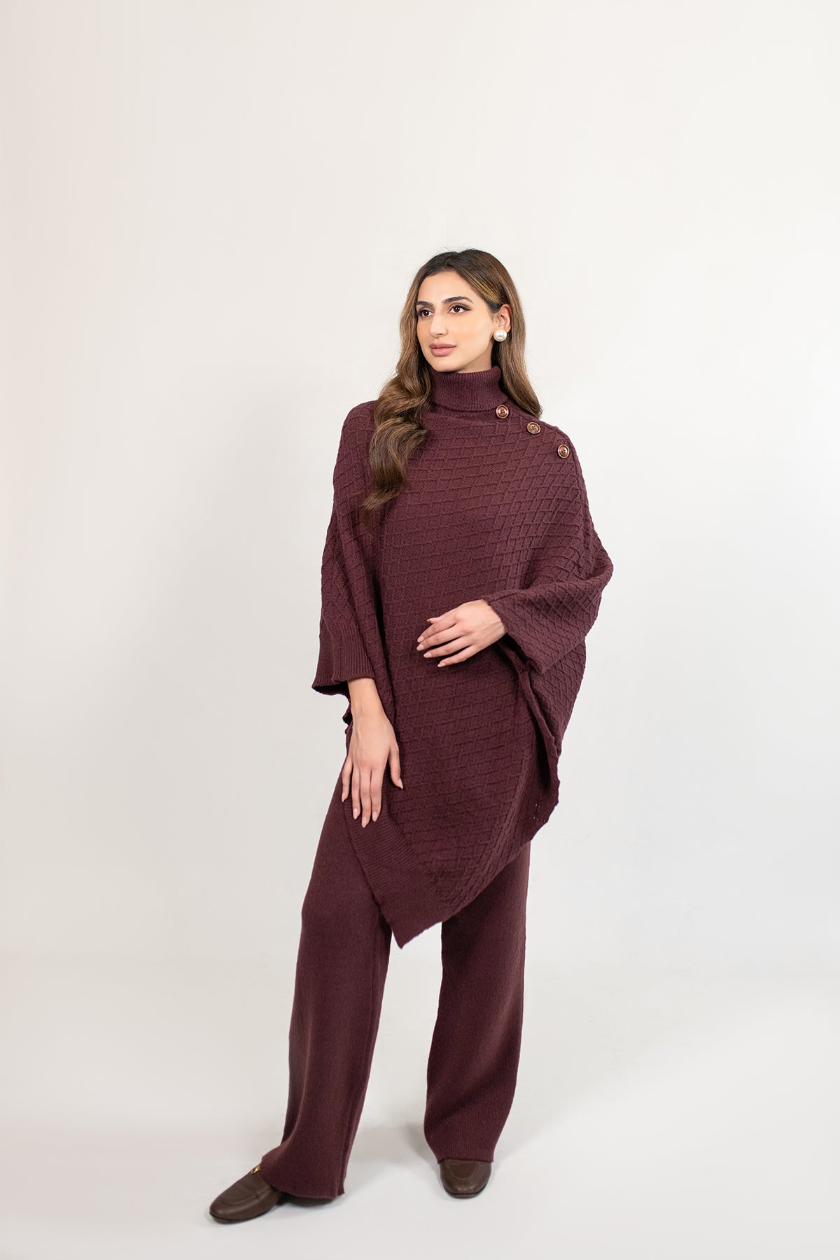 Yagmur Purple Asymetrical Textured Suit