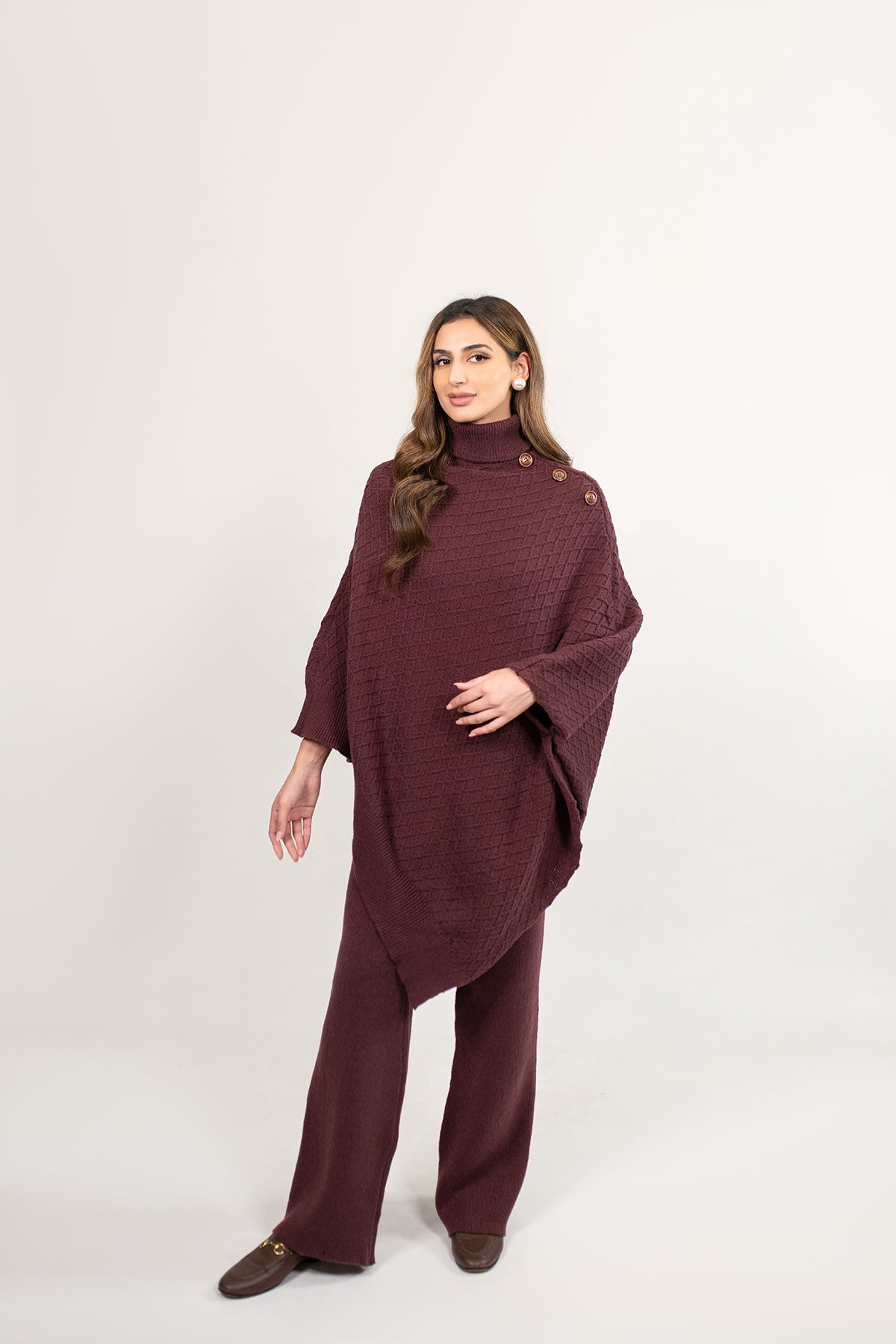 Yagmur Purple Asymetrical Textured Suit