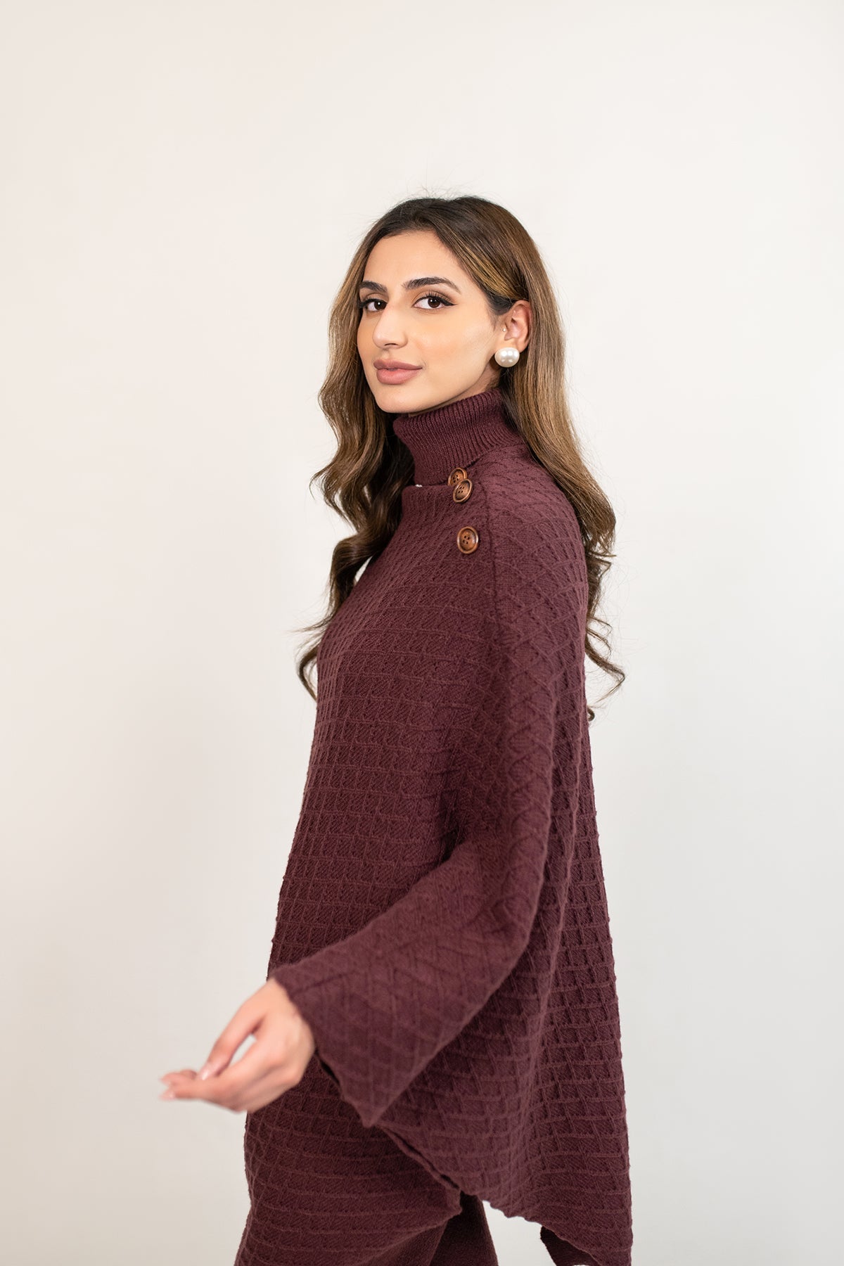 Yagmur Purple Asymetrical Textured Suit