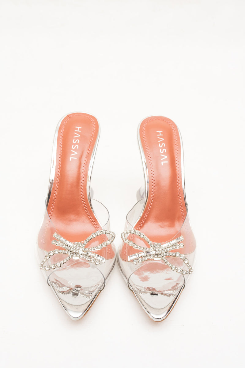 Roma Silver Transparent Heels