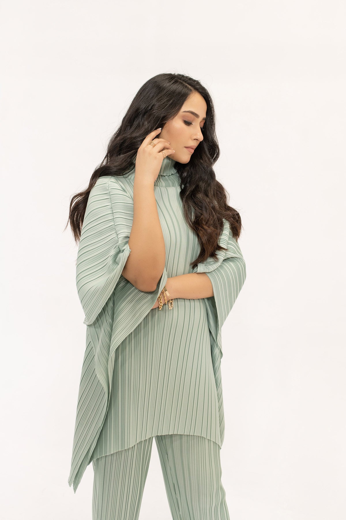 Sevda Mint Pleated Suit
