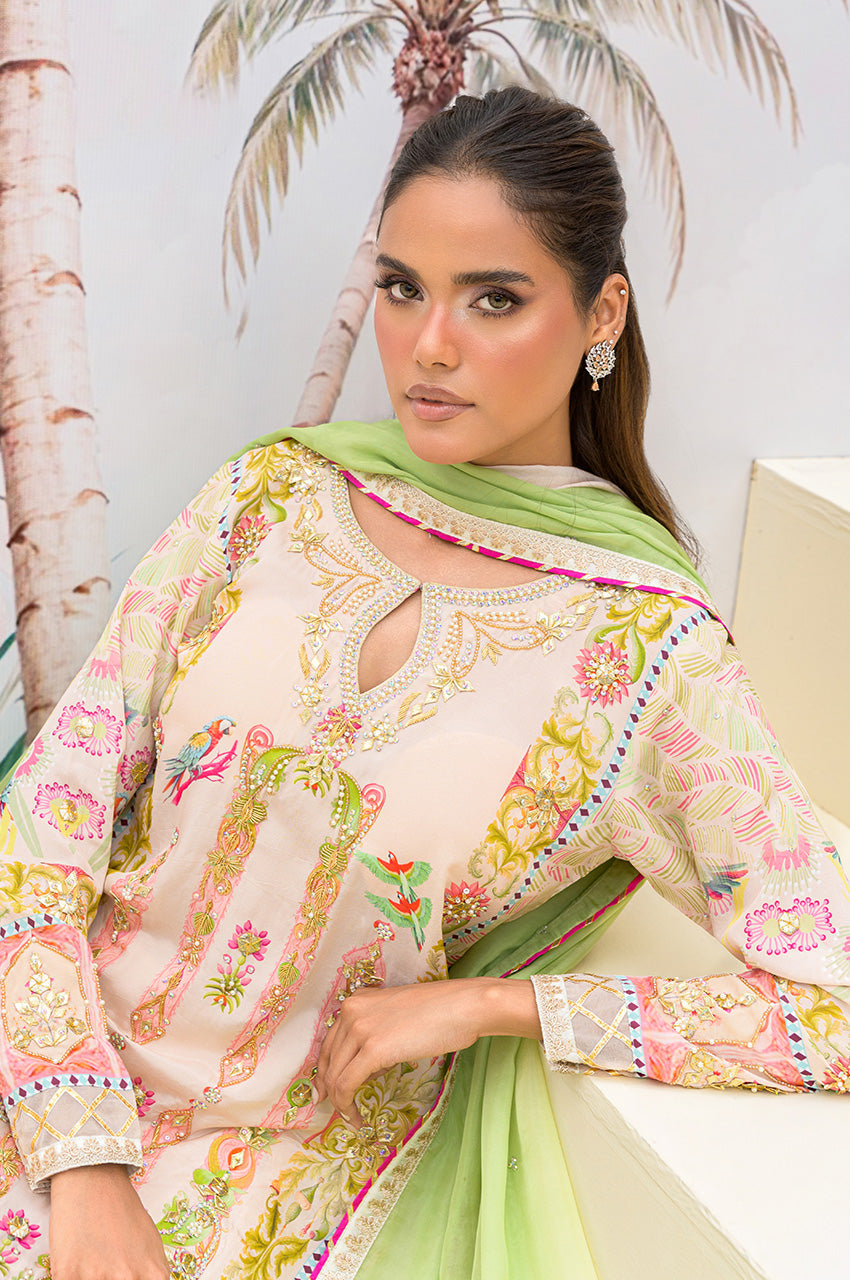 Printed Multi Ivory