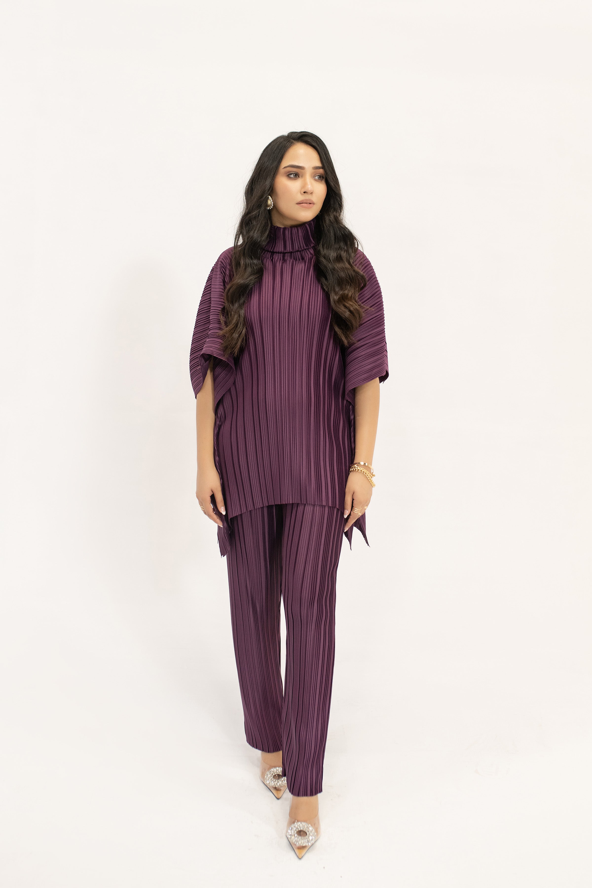 Sevda Pruple Pleated Suit