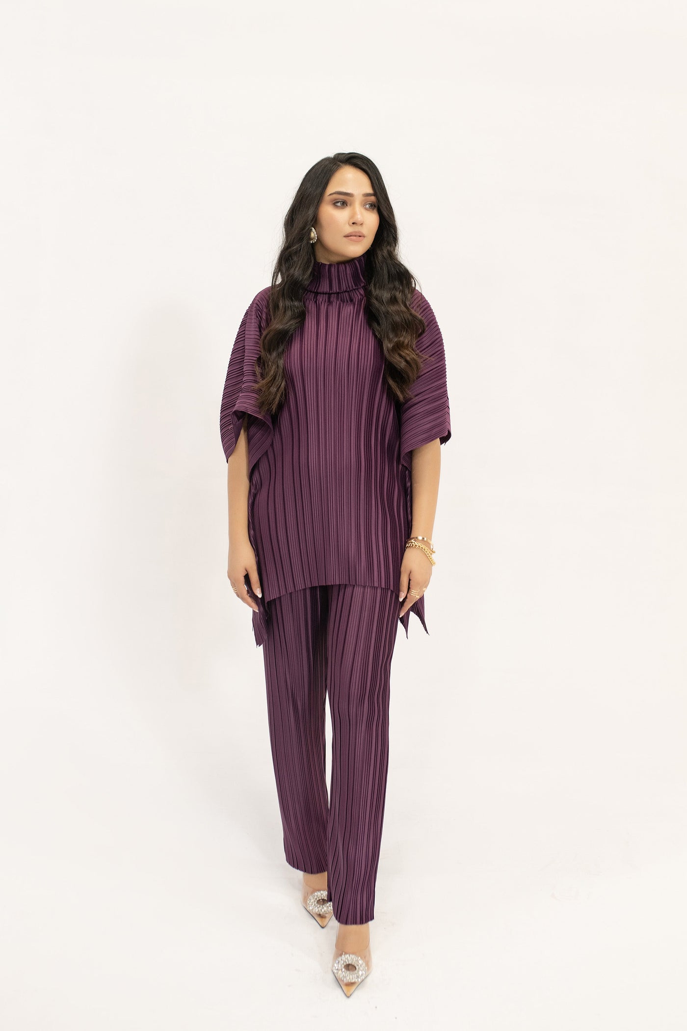 Sevda Purple Pleated Suit