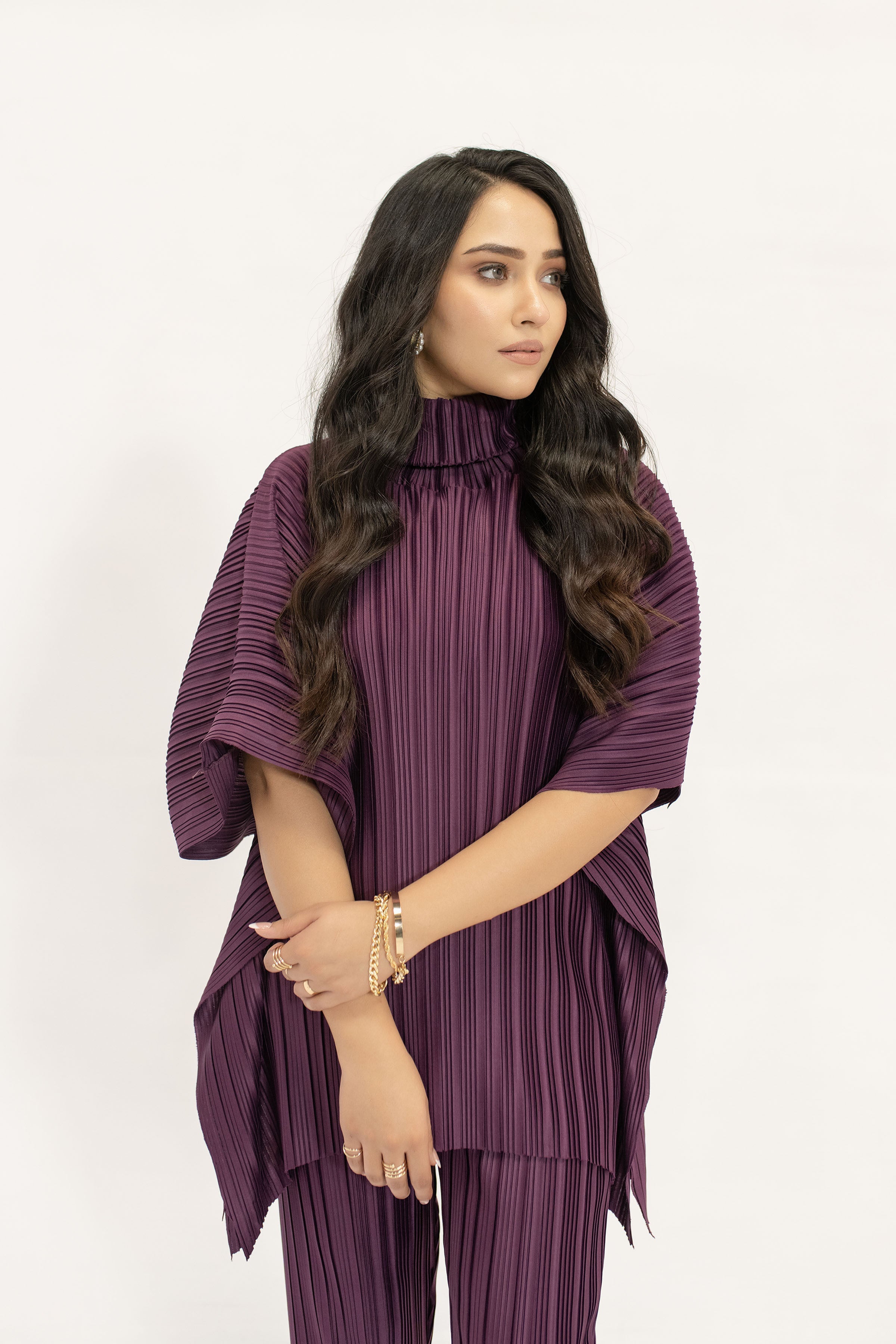 Sevda Pruple Pleated Suit