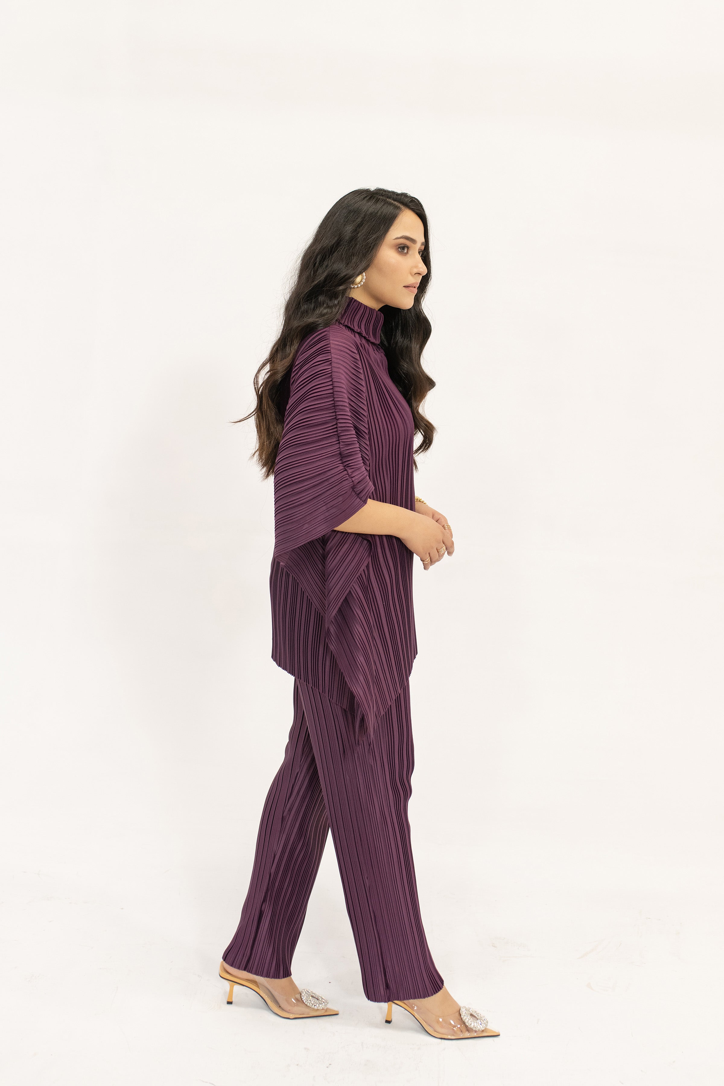 Sevda Pruple Pleated Suit