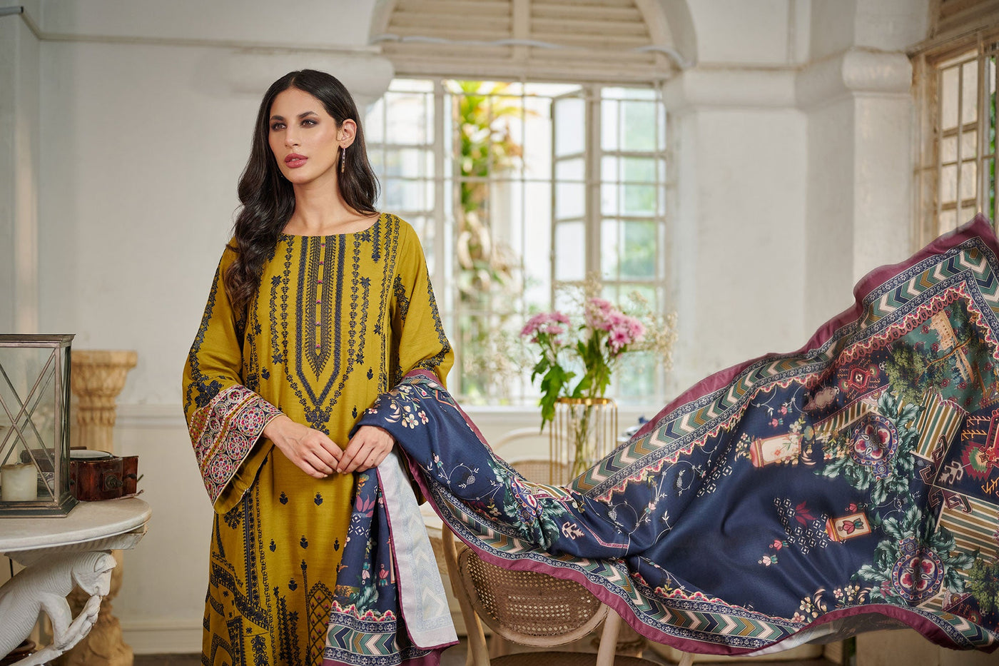 Embroidered Organza Dupatta (As Shown)