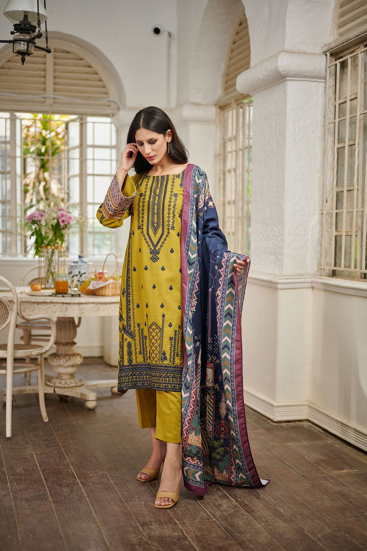Olive Green Khaddar 3Pcs