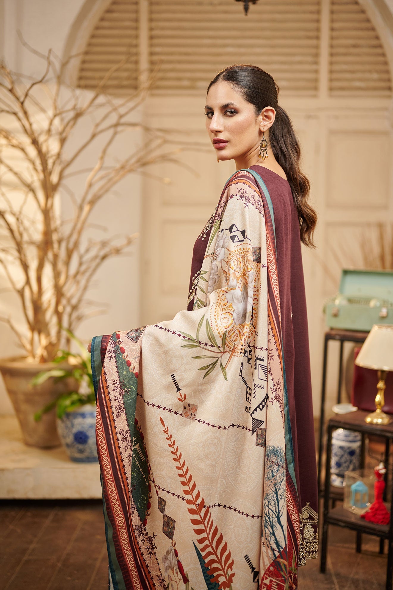 Printed Chiffon Dupatta (As Shown)
