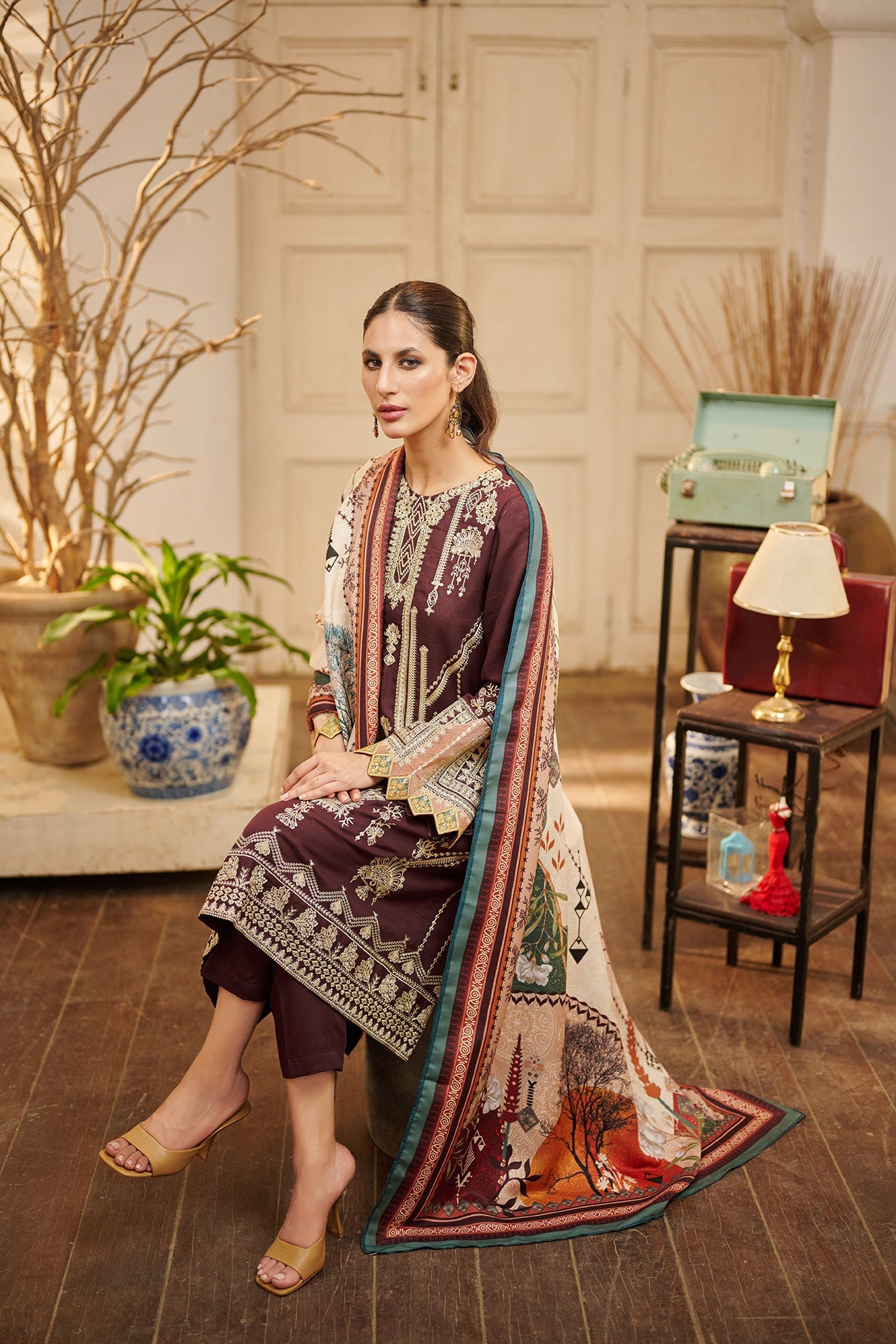 Printed Chiffon Dupatta (As Shown)