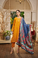 Embroidered cotton net Dupatta (As Shown)