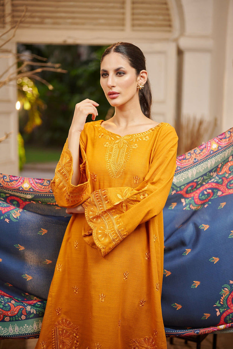 Embroidered cotton net Dupatta (As Shown)