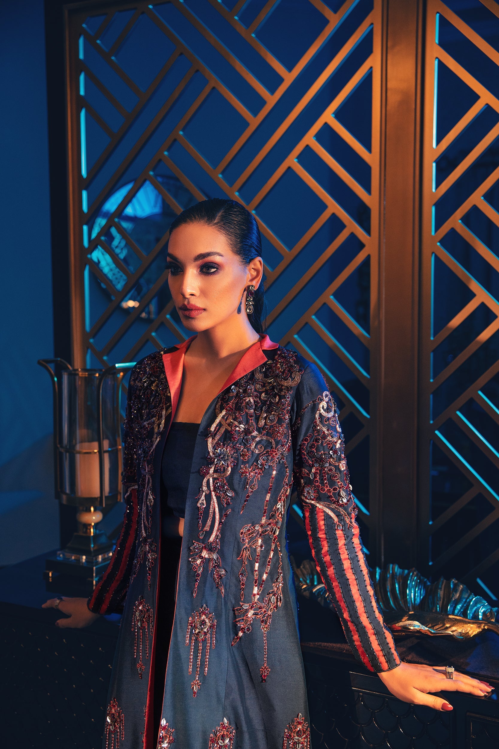 EMBROIDERED CHIFFON UC-3124