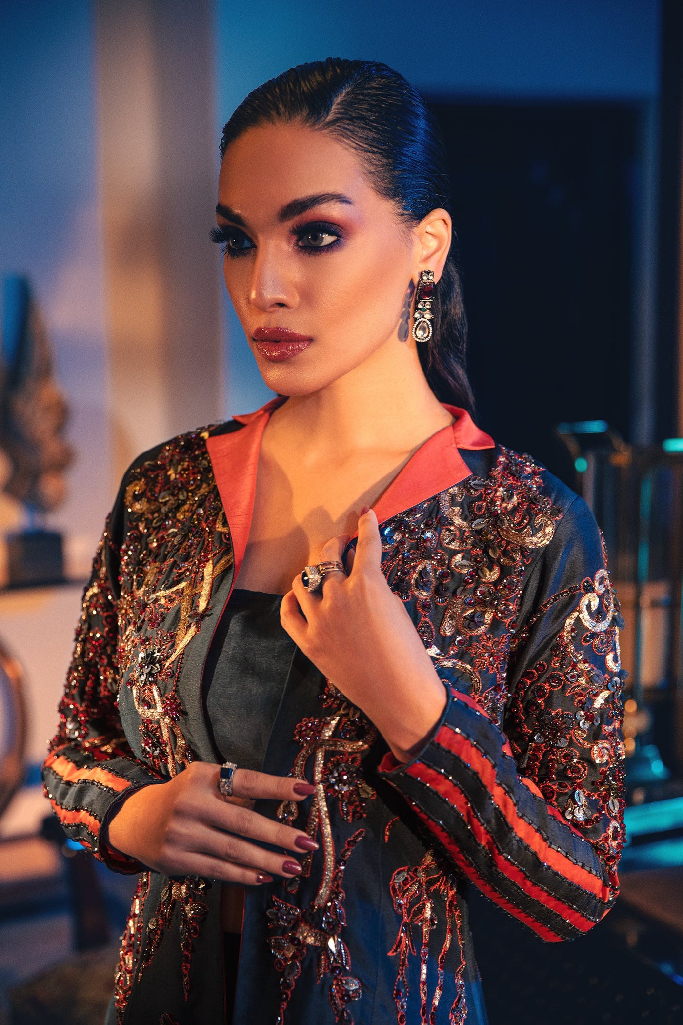 EMBROIDERED CHIFFON UC-3124