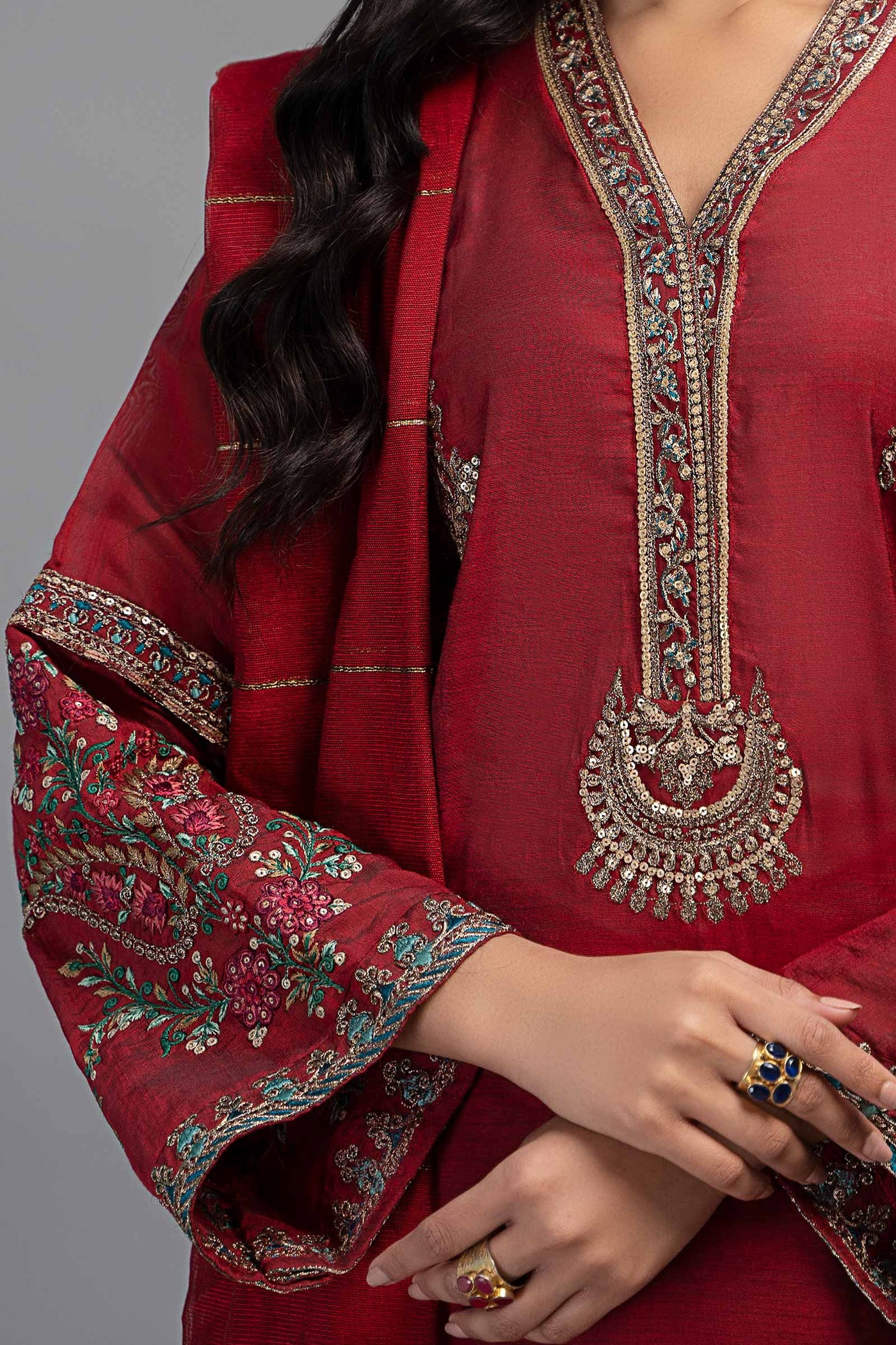 3 Piece Dyed Paper Cotton Suit | Dw-Ef23-89