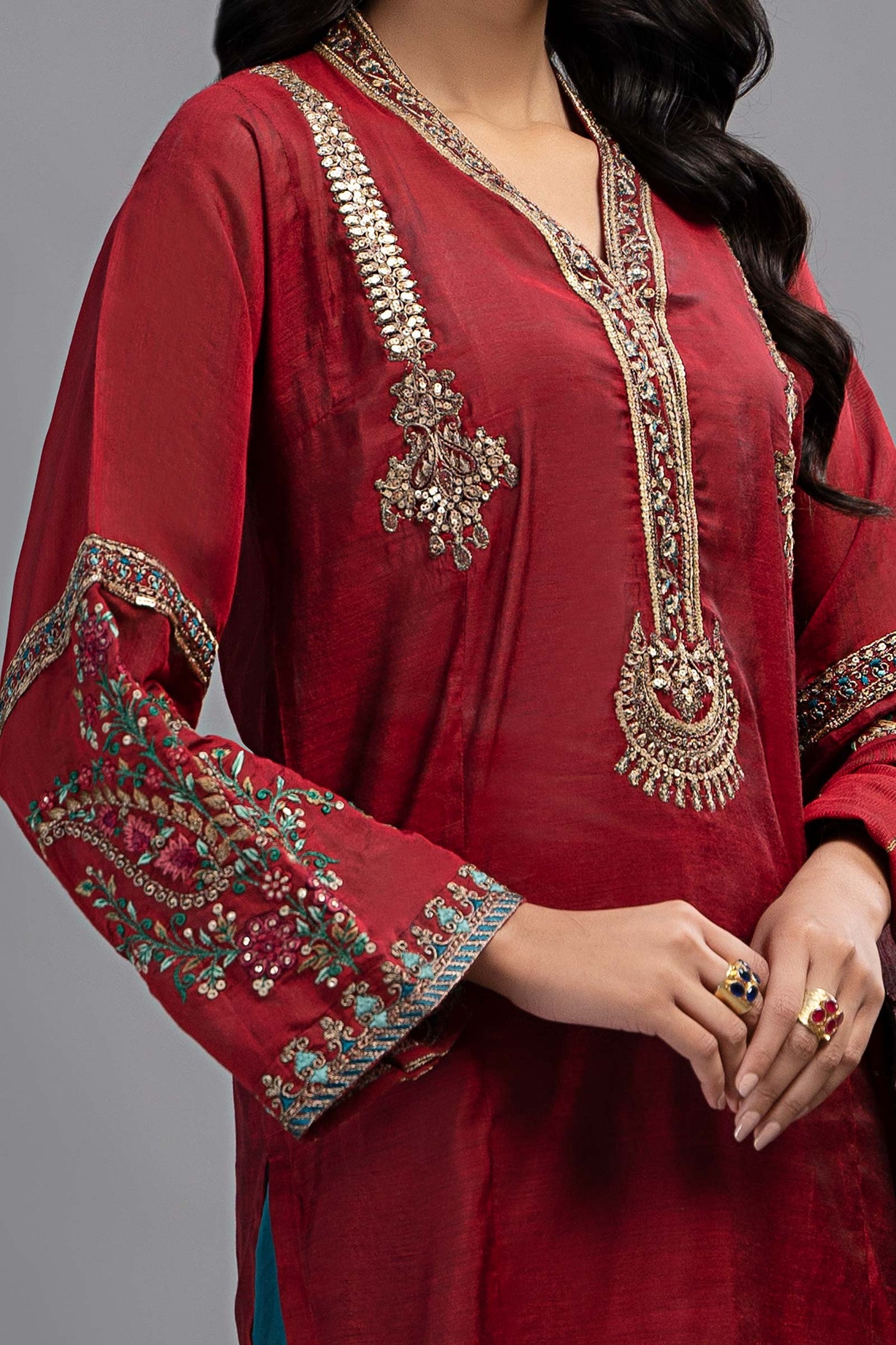 3 Piece Dyed Paper Cotton Suit | Dw-Ef23-89