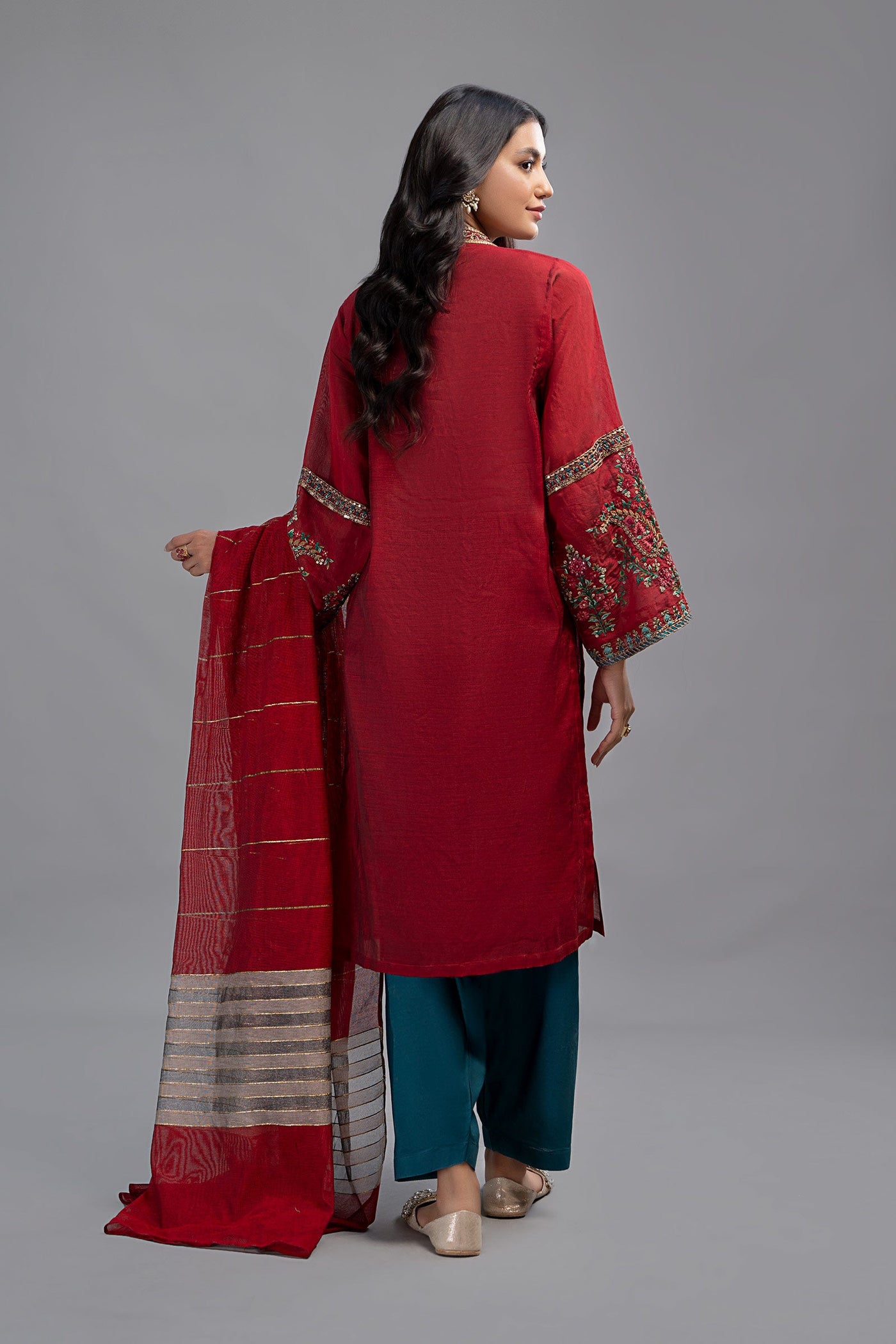 3 Piece Dyed Paper Cotton Suit | Dw-Ef23-89