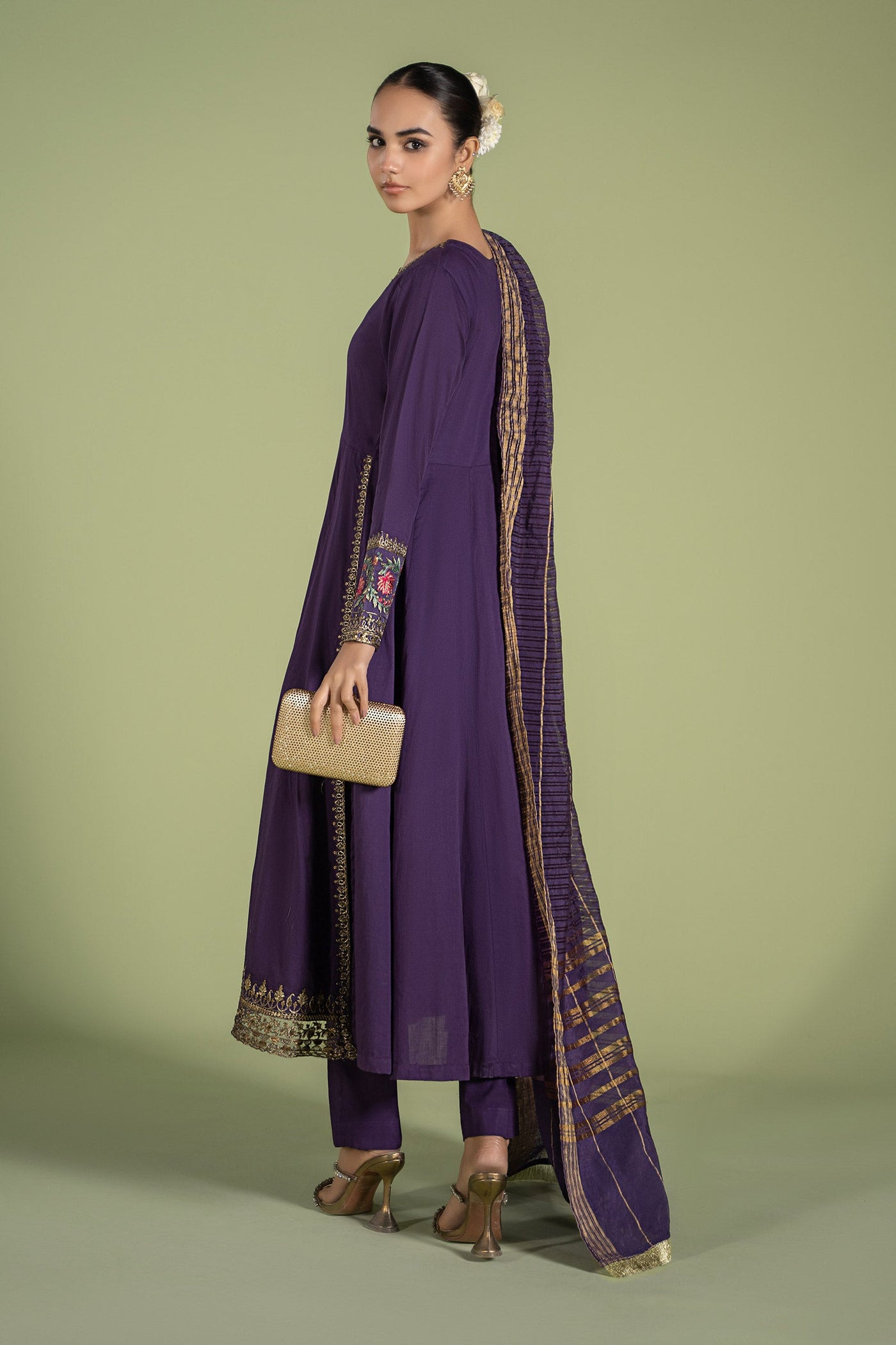 3 Piece Dyed Lawn Suit