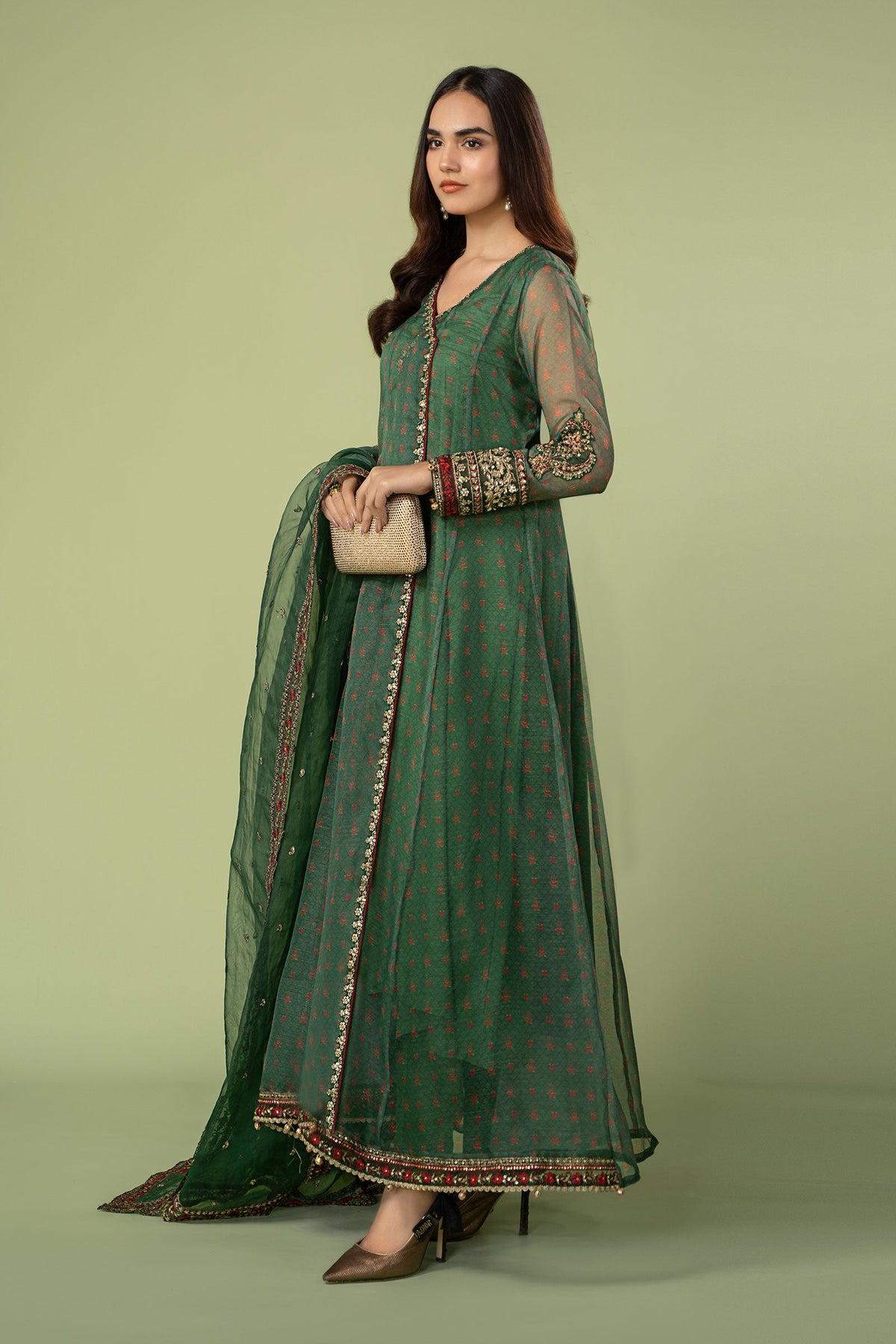 3 Piece Embroidered Net Organza Suit