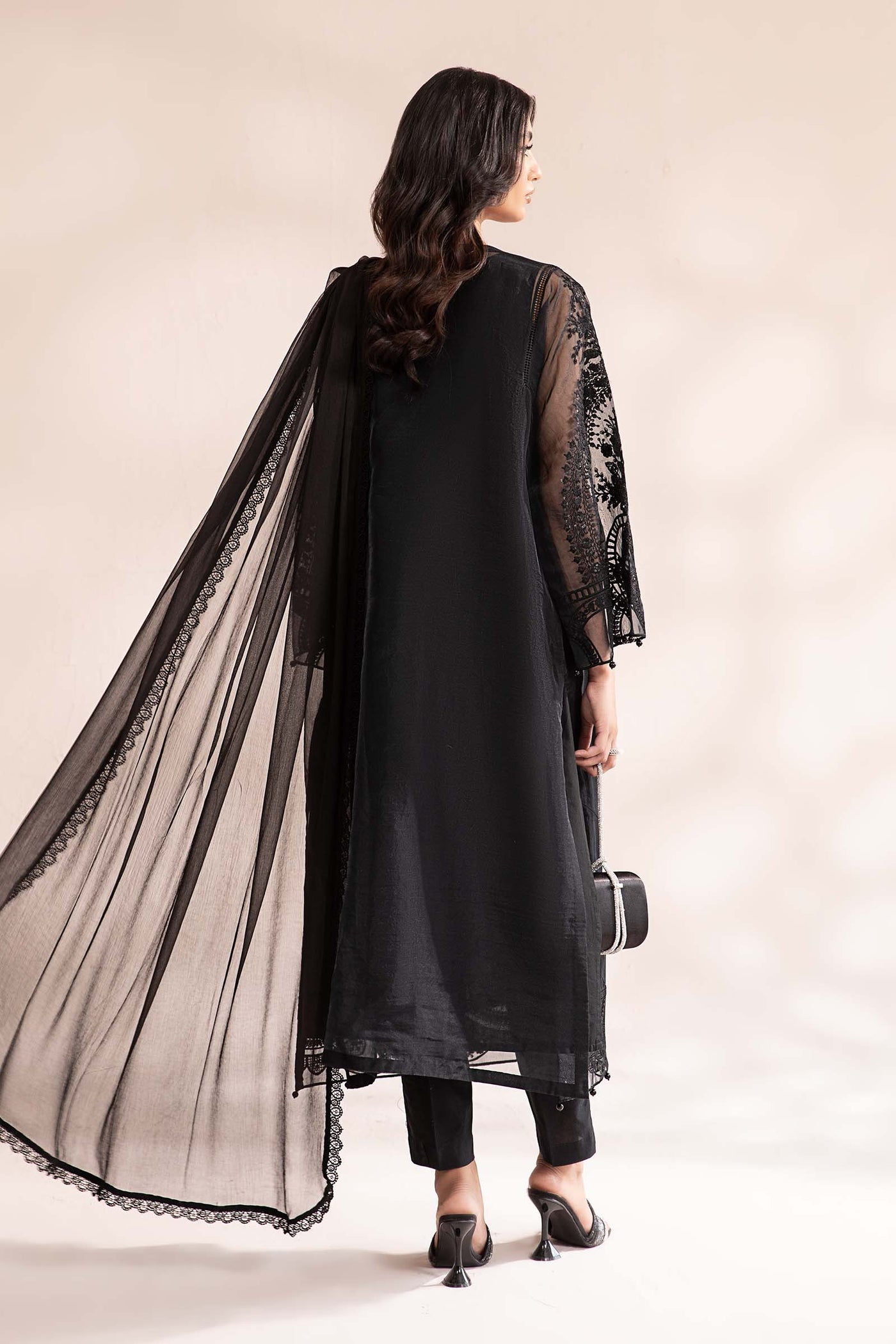 3 Piece Embroidered Organza Suit