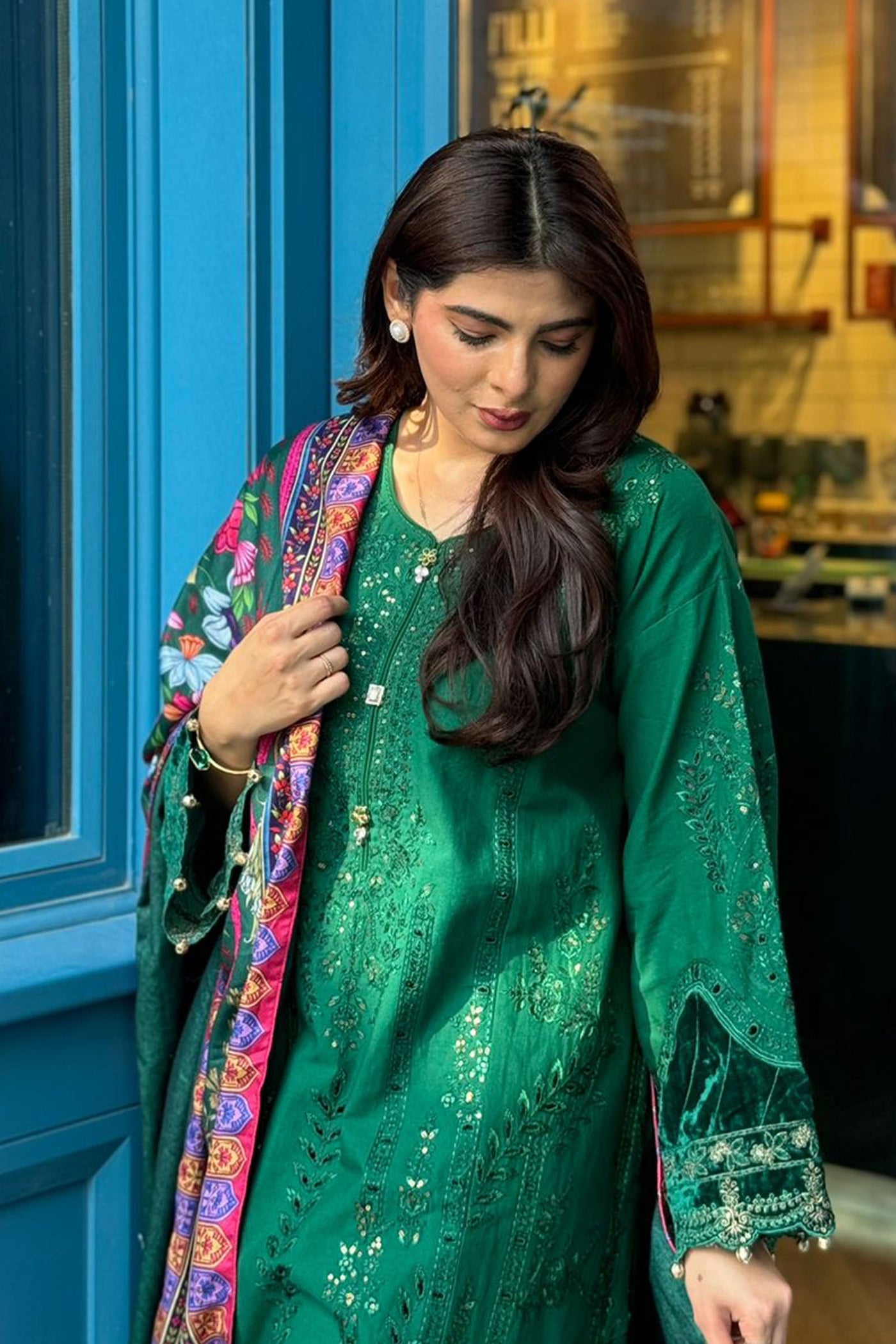 3 Piece Embroidered Khaddar Suit