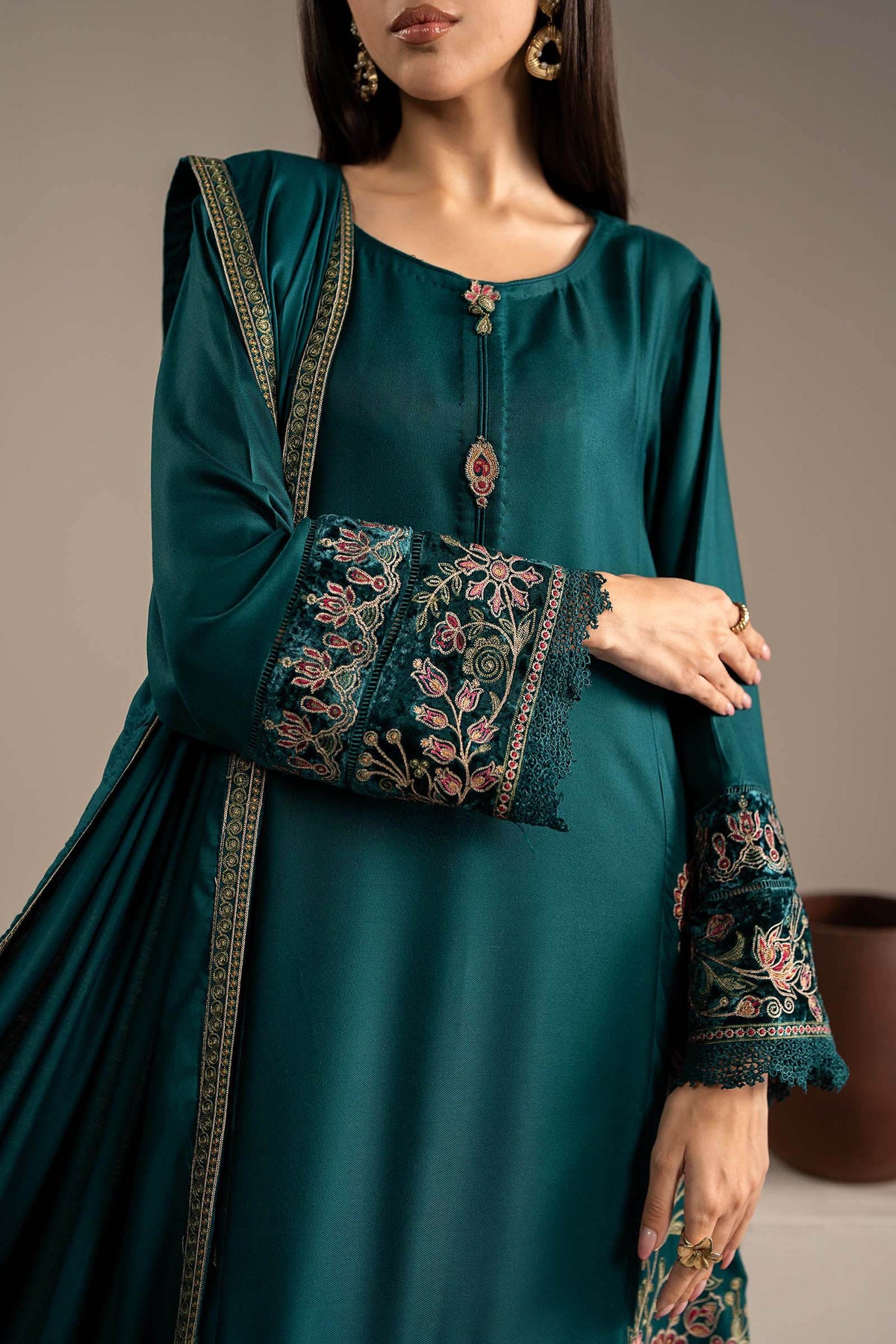 3 Piece Embroidered Marina Twill Suit