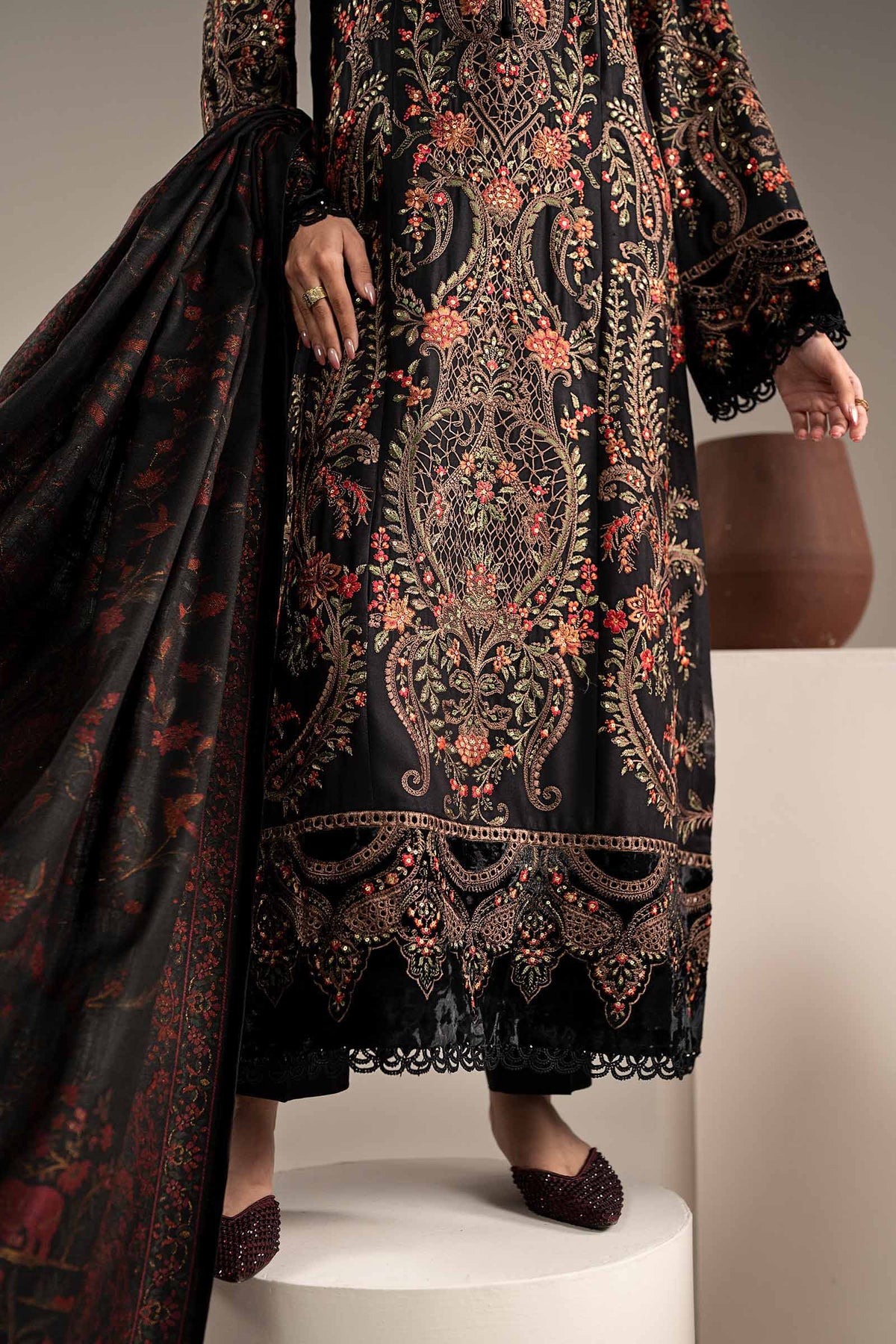 3 Piece Embroidered Marina Twill Suit