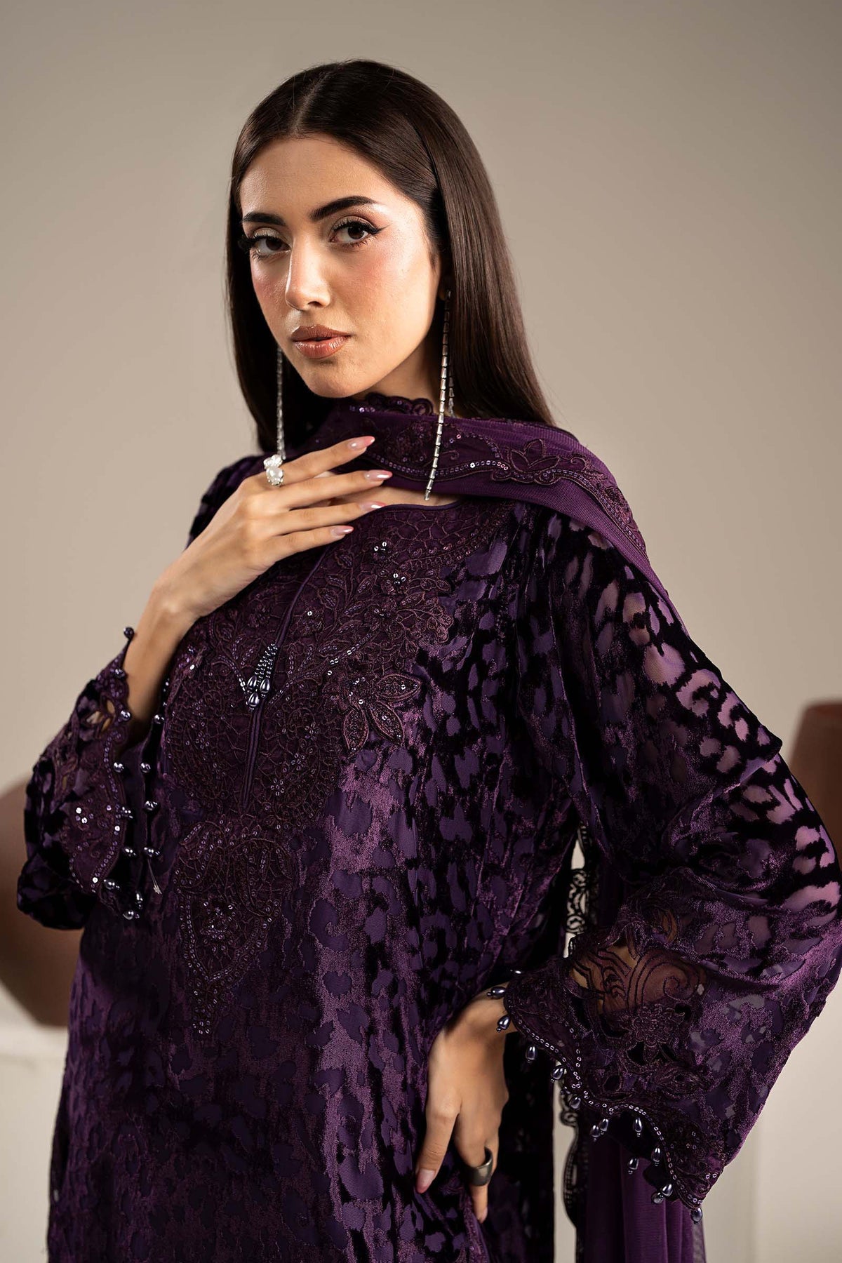 3 Piece Embroidered Palachi Suit