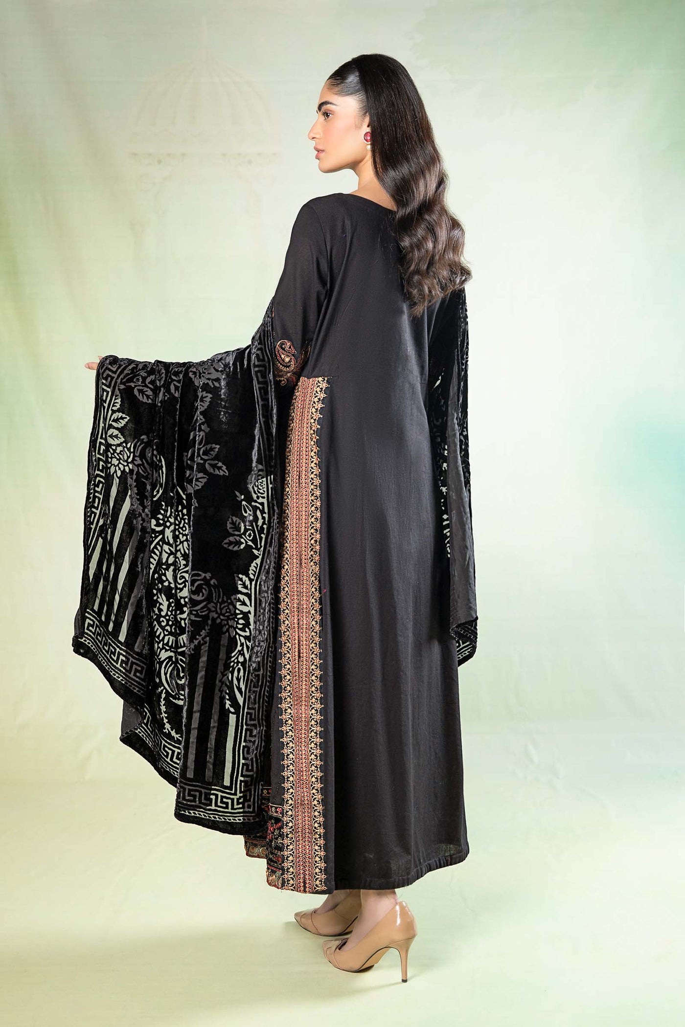 Plain Chiffon Dupatta with Trimmings