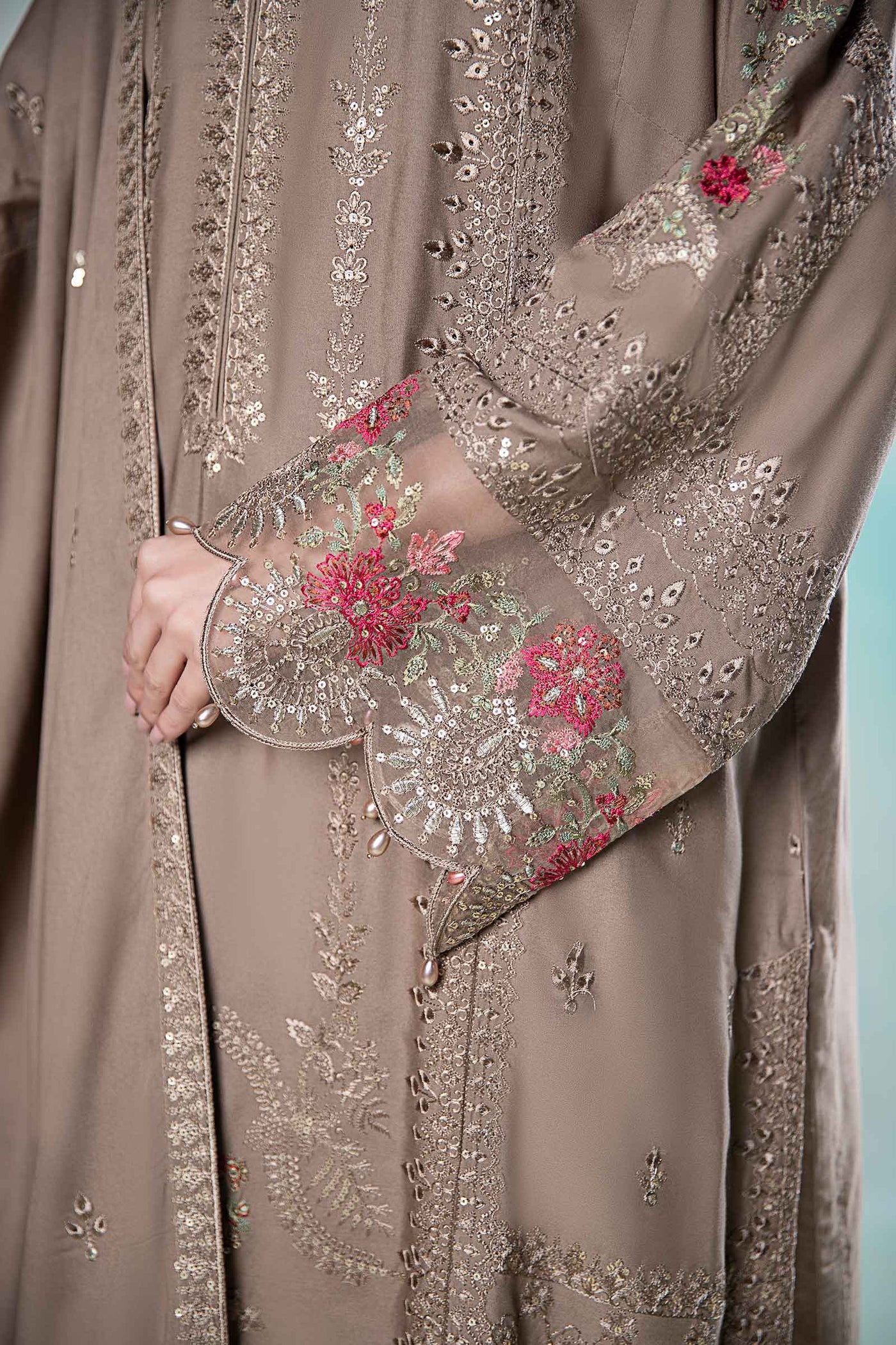 3 Piece Embroidered Linen Suit