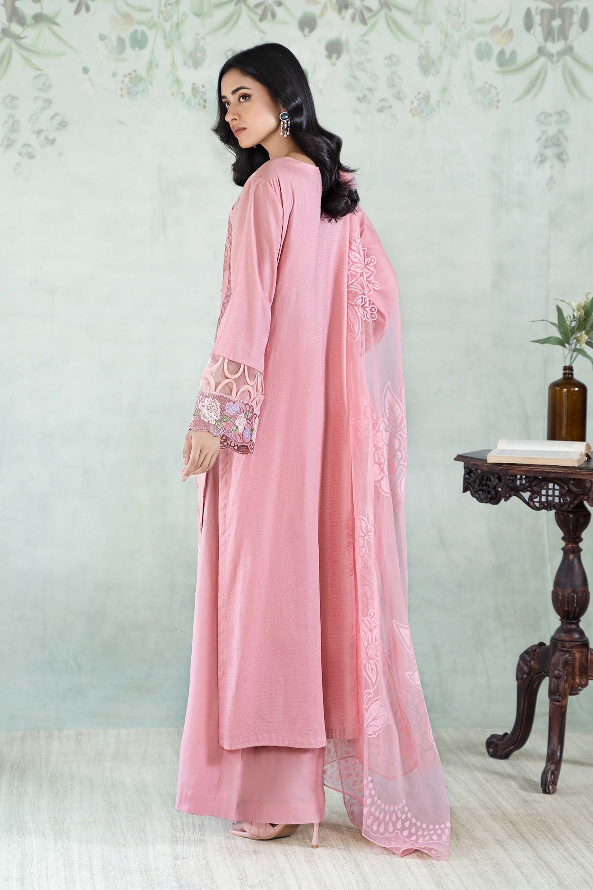 3 Piece Embroidered Dobby Lawn Suit