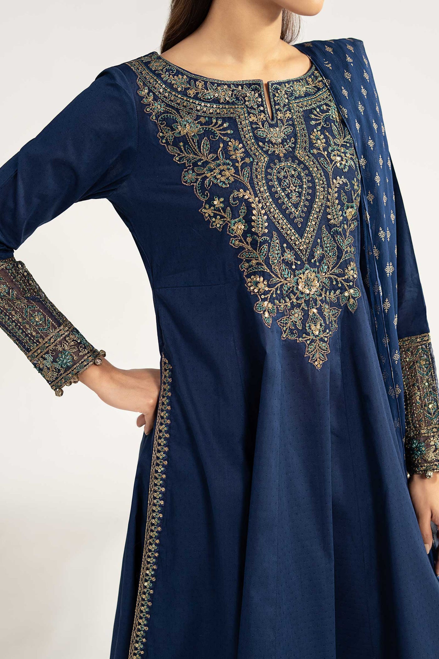 3 Piece Embroidered Dobby Lawn Suit