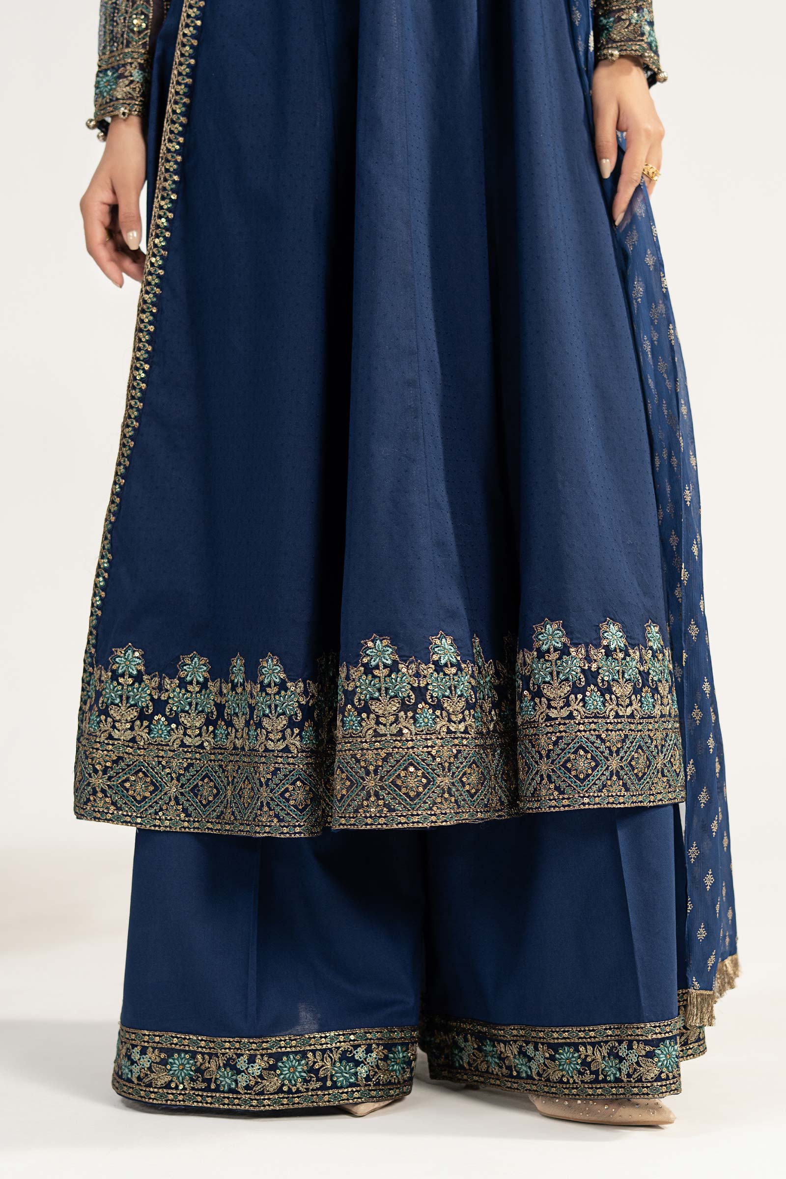3 Piece Embroidered Dobby Lawn Suit